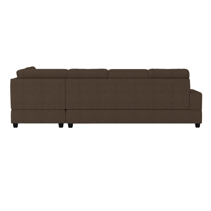 Maston Chocolate 3-Piece Reversible Sectionals And Storage Ottoman - Ornate Home