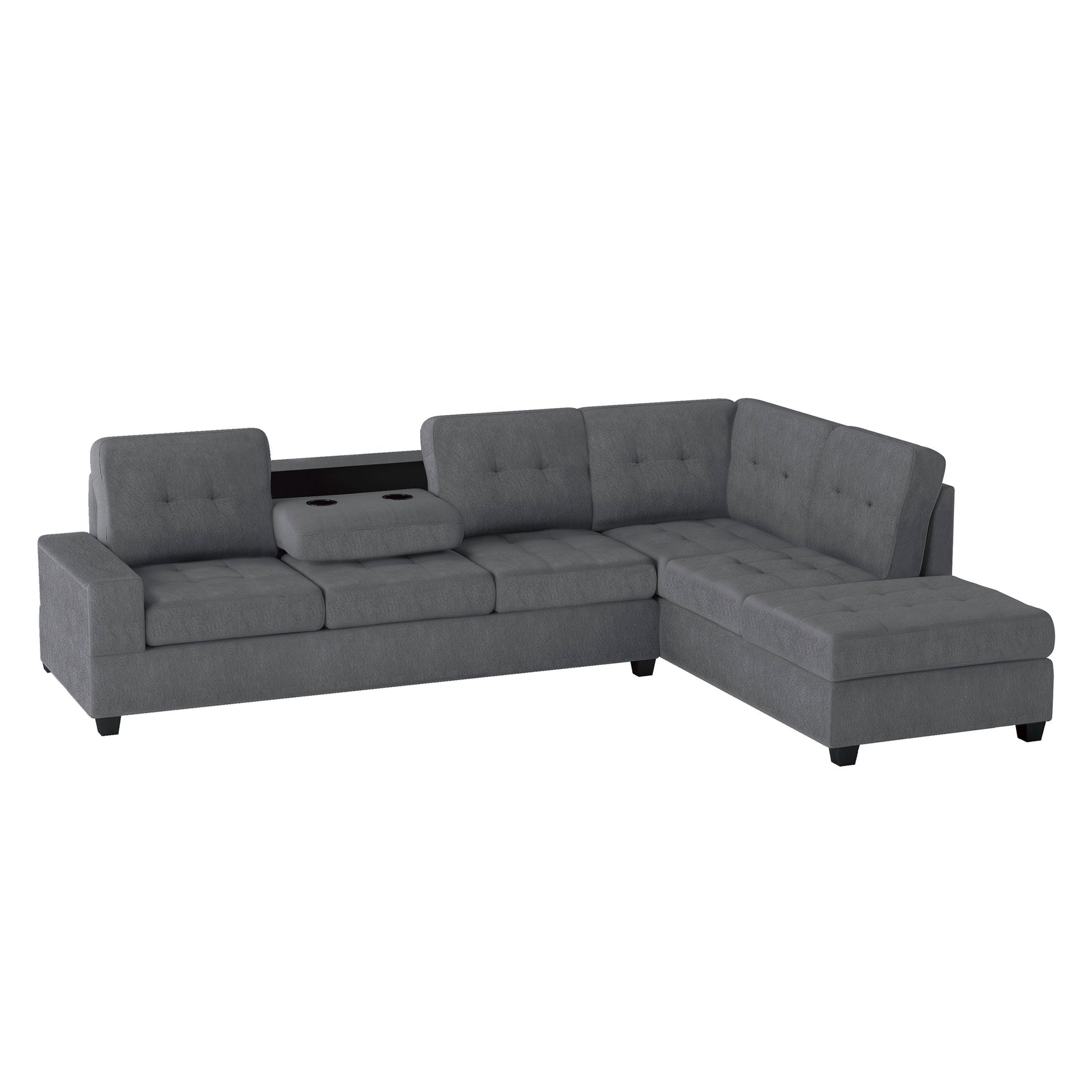 Maston Dark Gray 2-Piece Reversible Sectional - Ornate Home