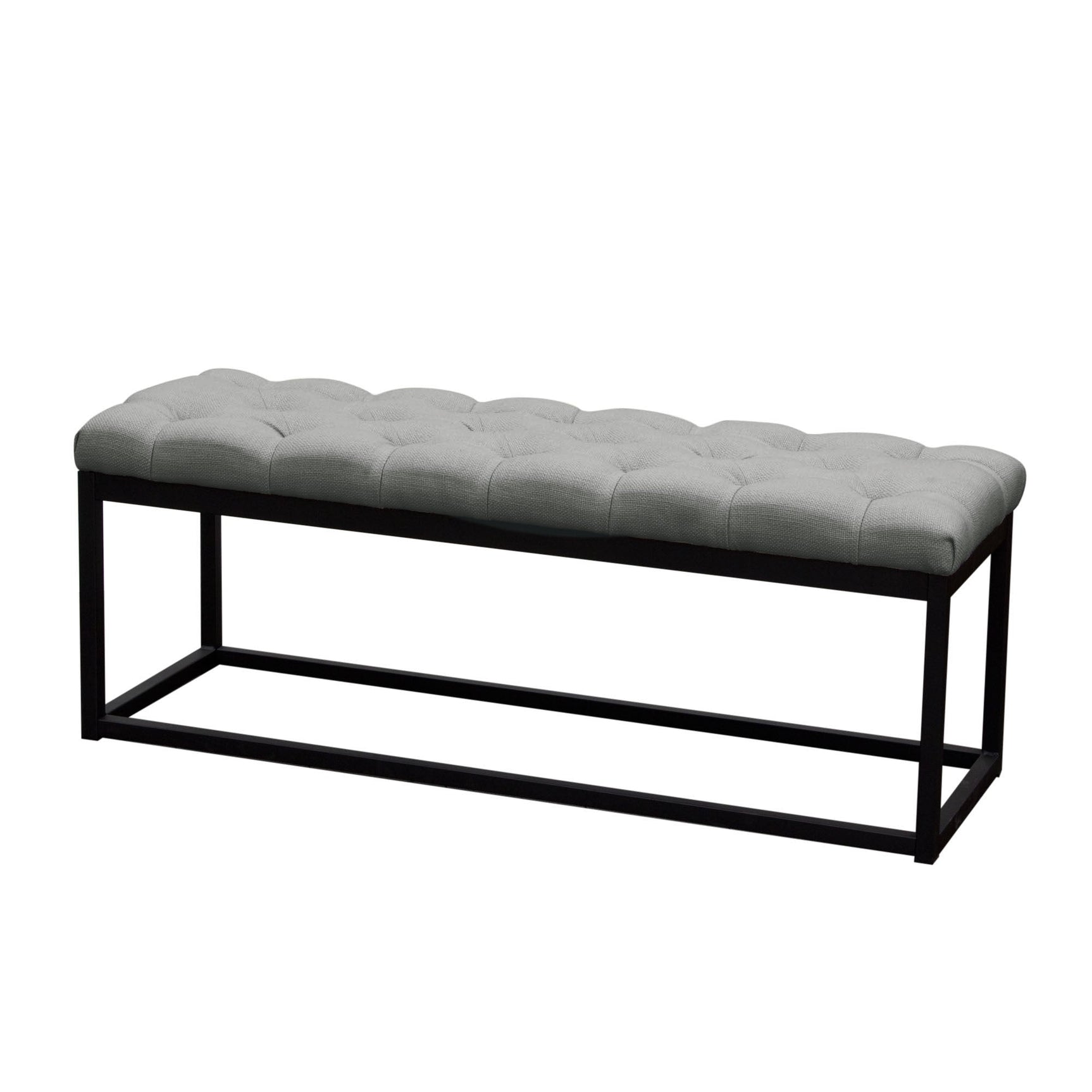 Mateo Grey Tufted Bench - Ornate Home