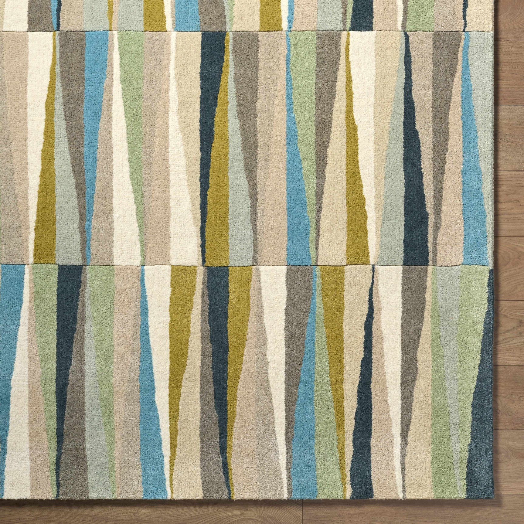 Mathiston Geometric Triangles Wool Rug - Ornate Home