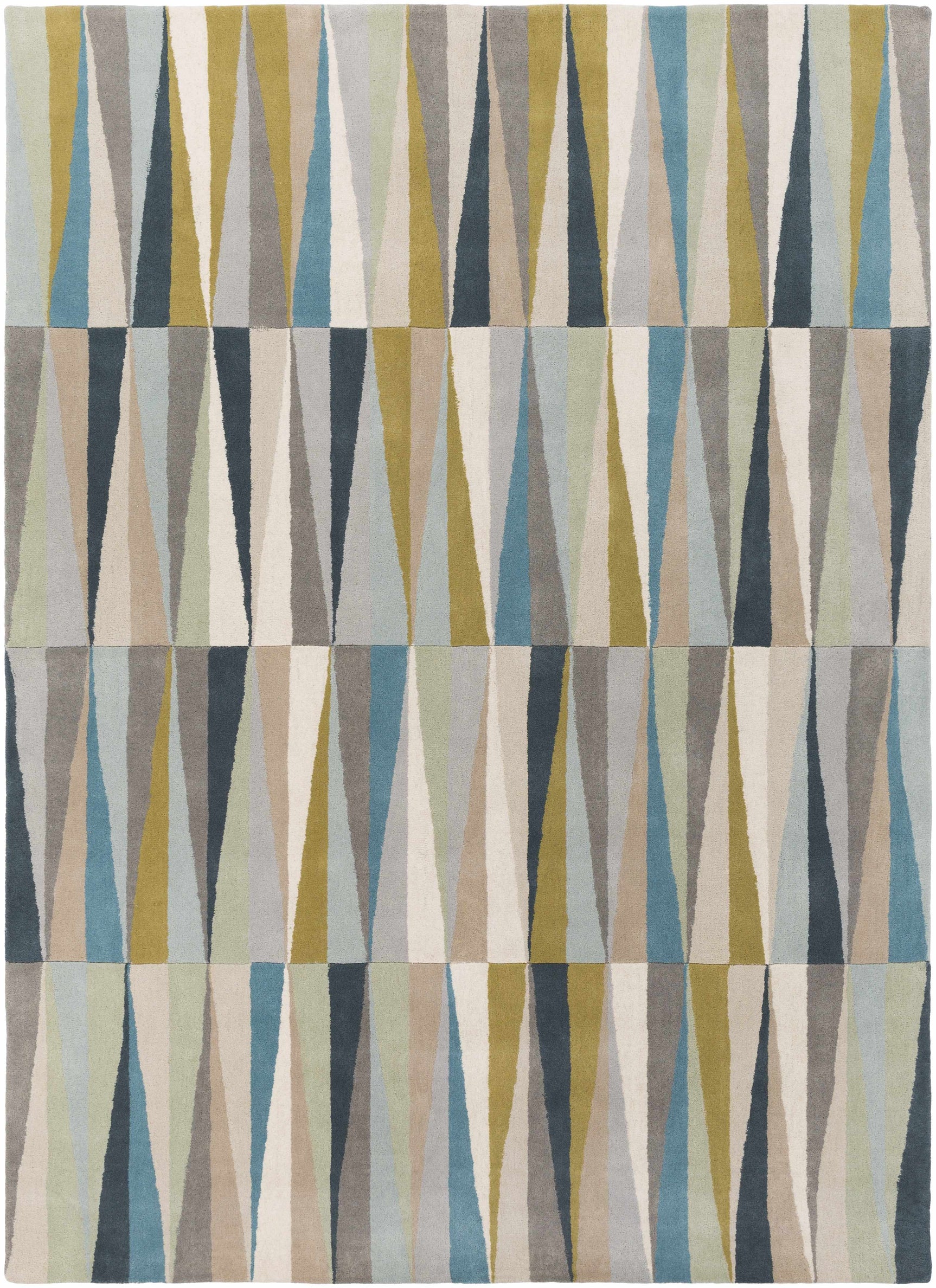 Mathiston Geometric Triangles Wool Rug - Ornate Home