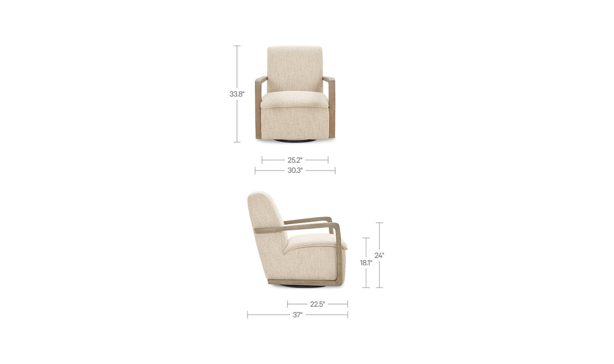 Matias Pebble Swivel Chair - Ornate Home
