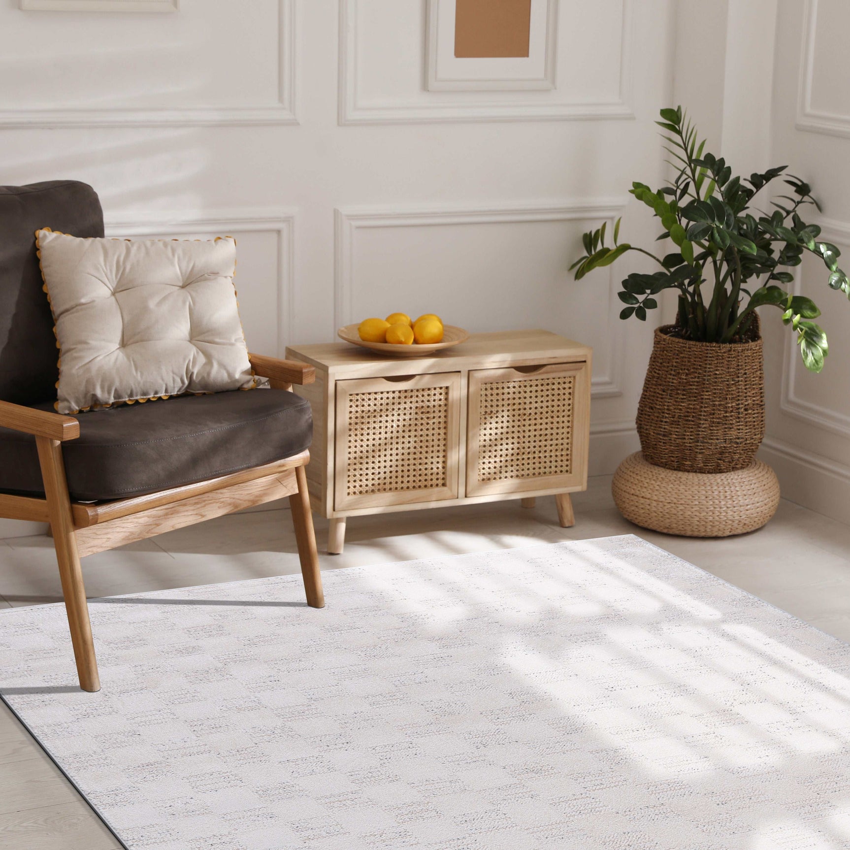 Matisse Woven Non-Slip Indoor Checkered Area Rug - Ornate Home