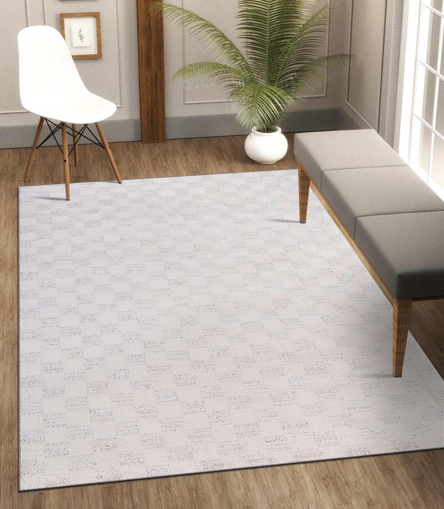 Matisse Woven Non-Slip Indoor Checkered Area Rug - Ornate Home