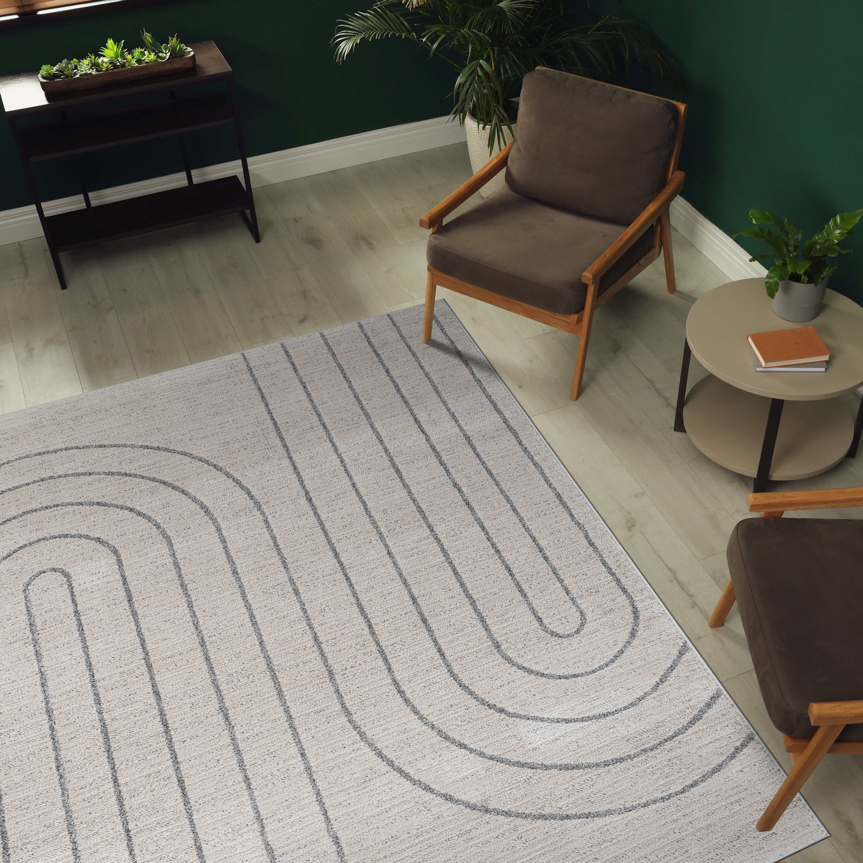 Matisse Woven Non-Slip Indoor Curve Line Area Rug - Ornate Home