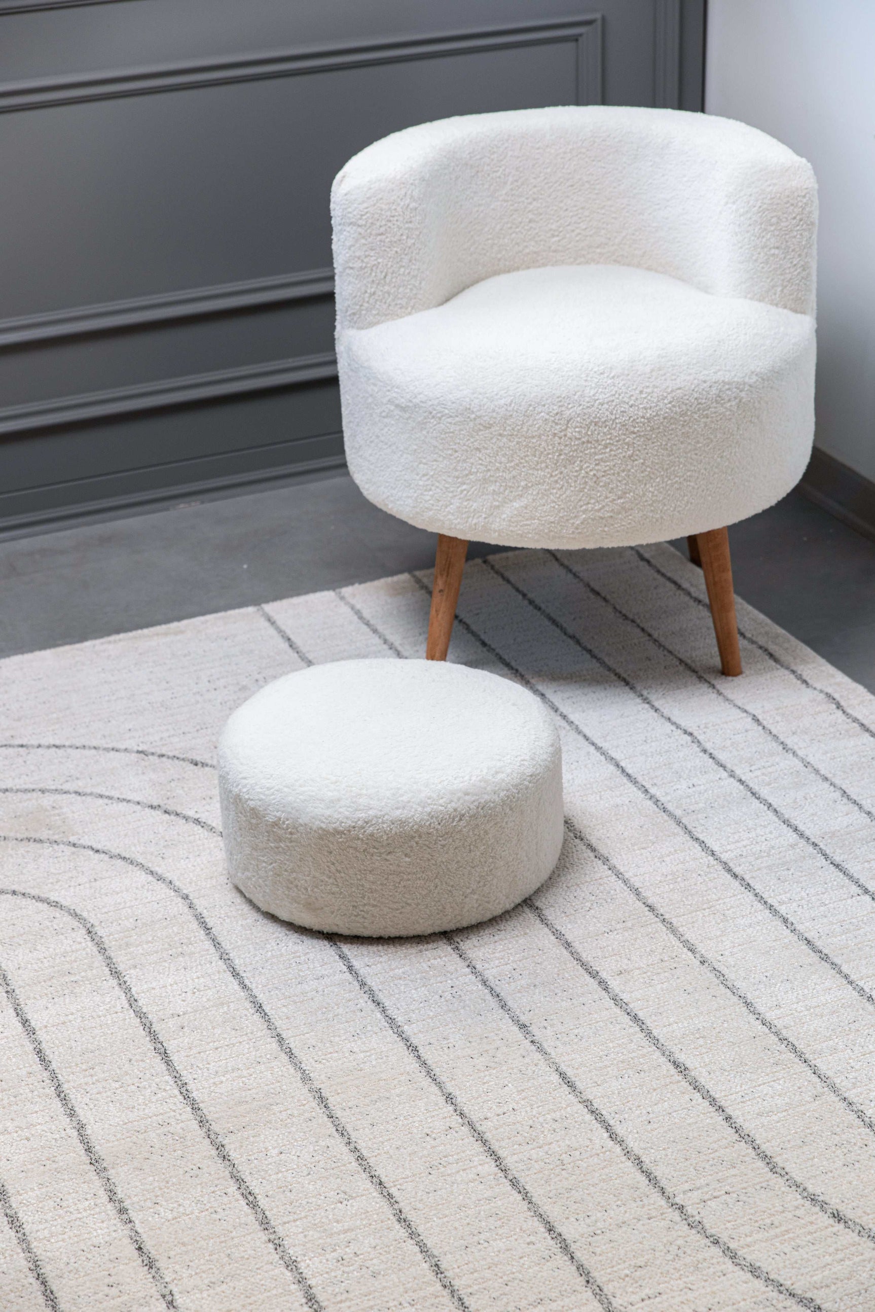 Matisse Woven Non-Slip Indoor Curve Line Area Rug - Ornate Home