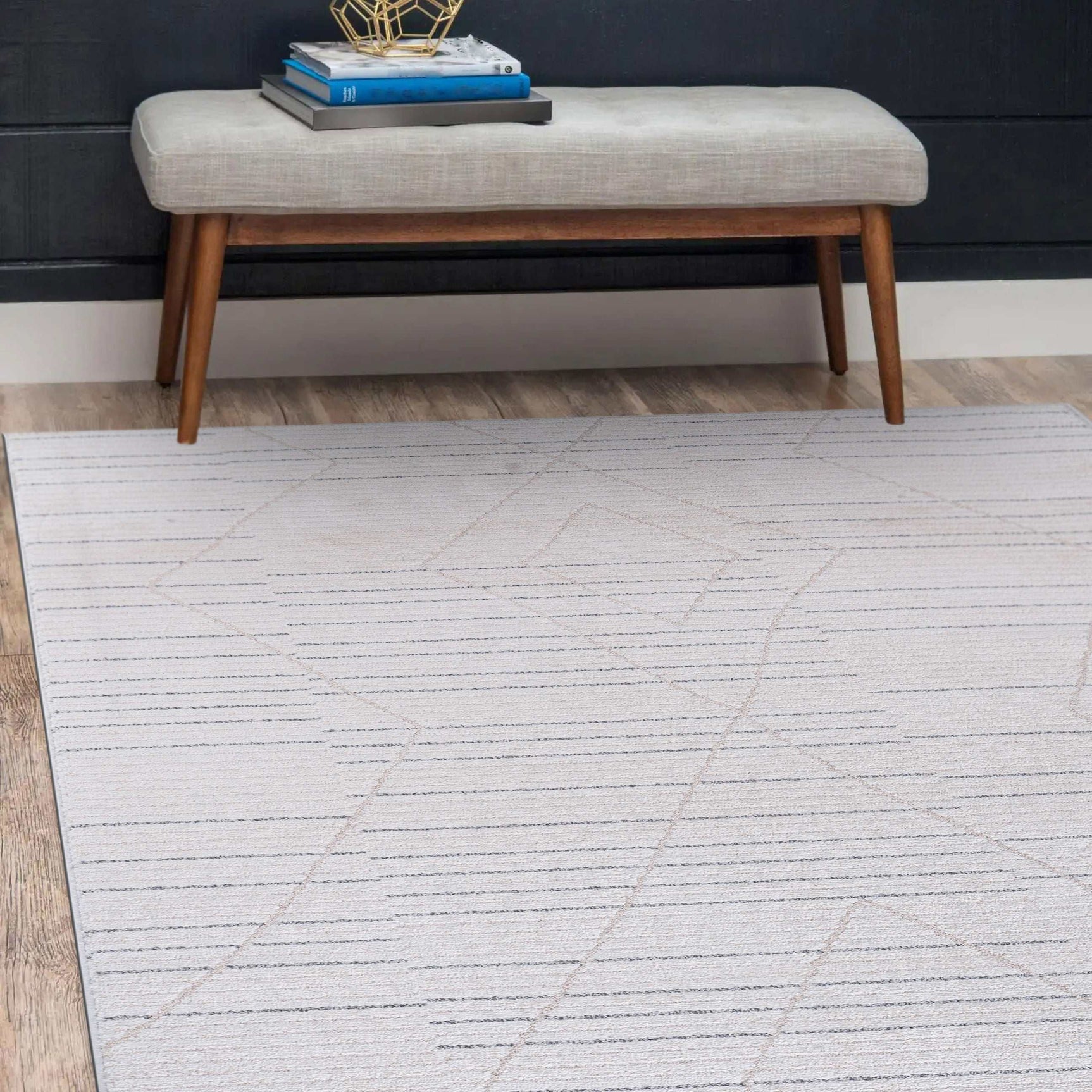 Matisse Woven Non-Slip Indoor Linear Geo Area Rug - Ornate Home