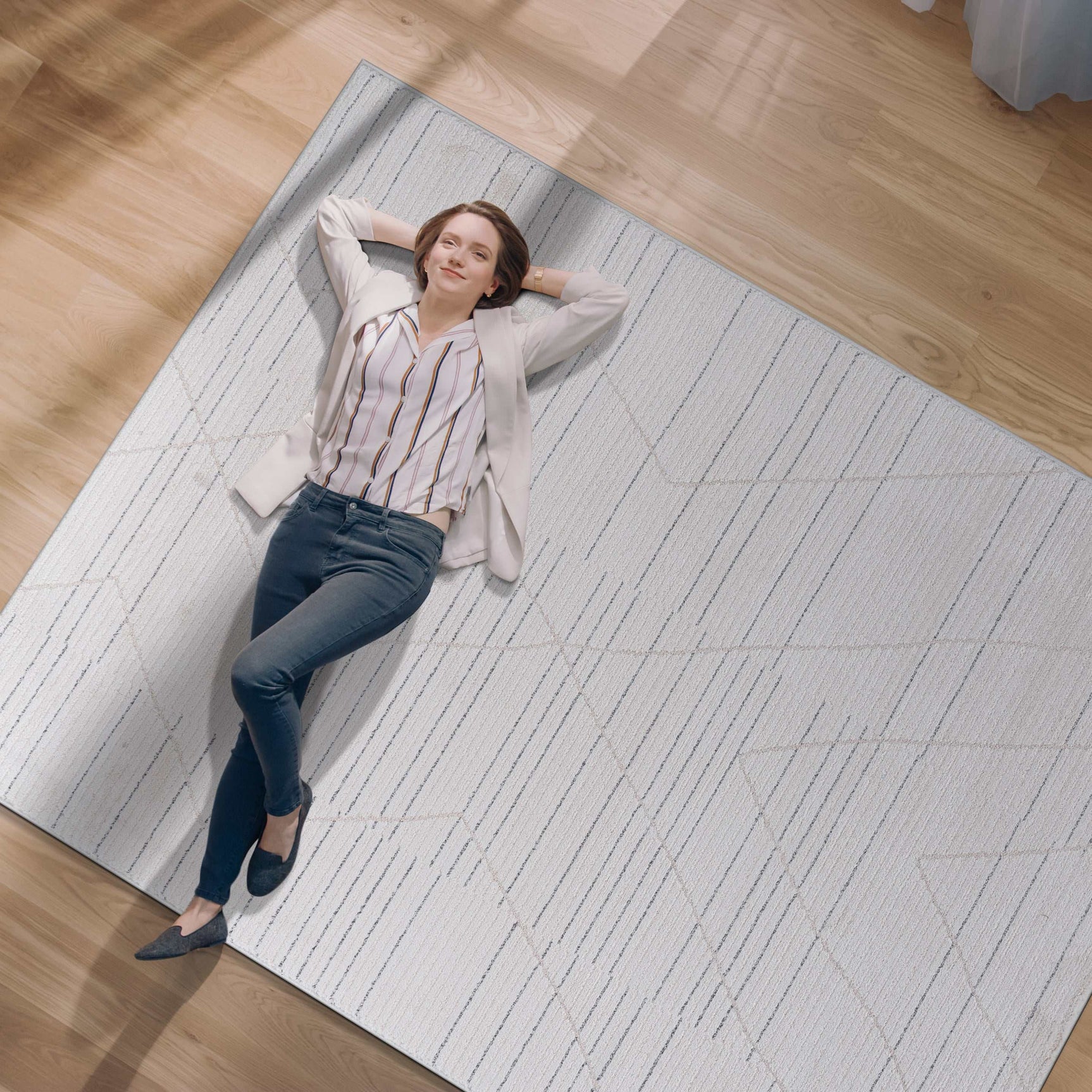 Matisse Woven Non-Slip Indoor Linear Geo Area Rug - Ornate Home