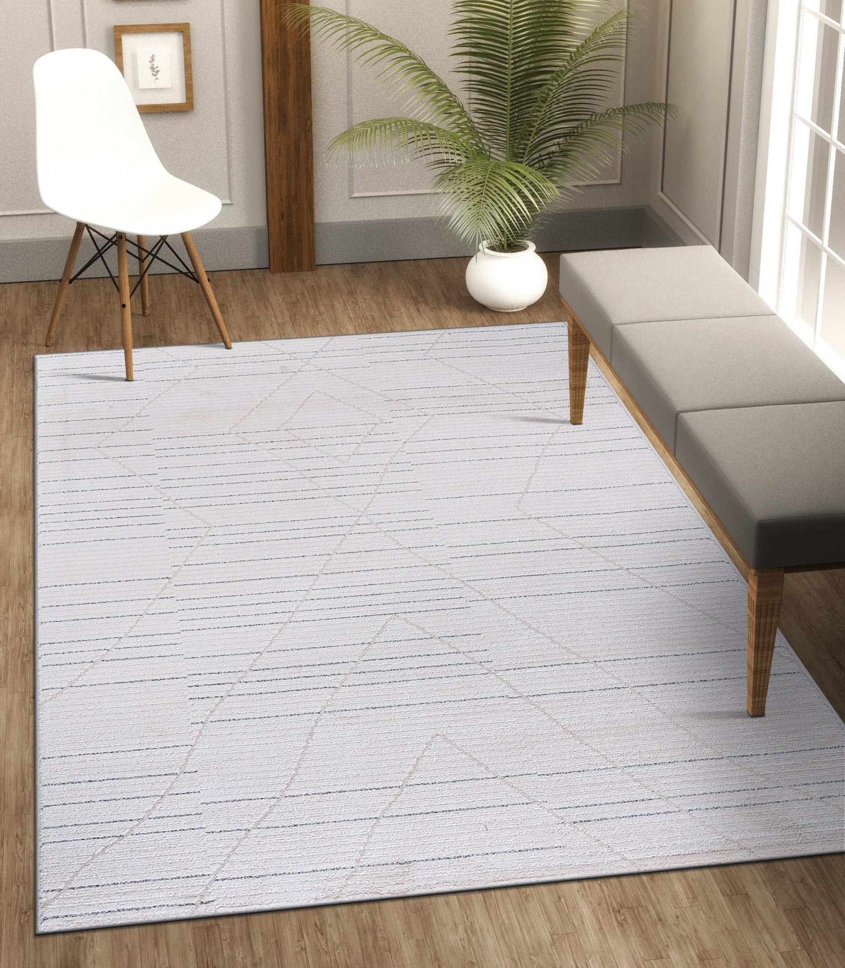 Matisse Woven Non-Slip Indoor Linear Geo Area Rug - Ornate Home