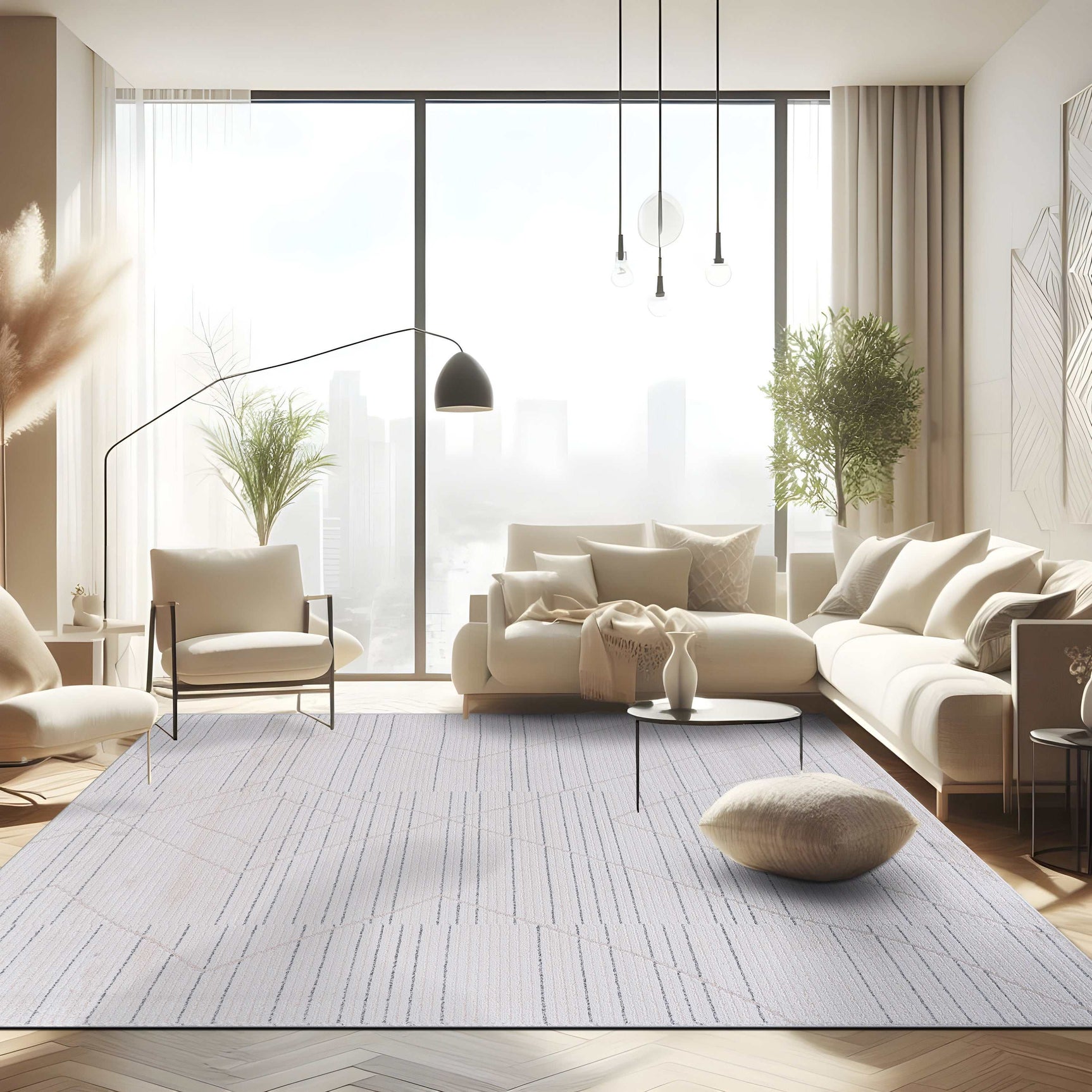 Matisse Woven Non-Slip Indoor Linear Geo Area Rug - Ornate Home