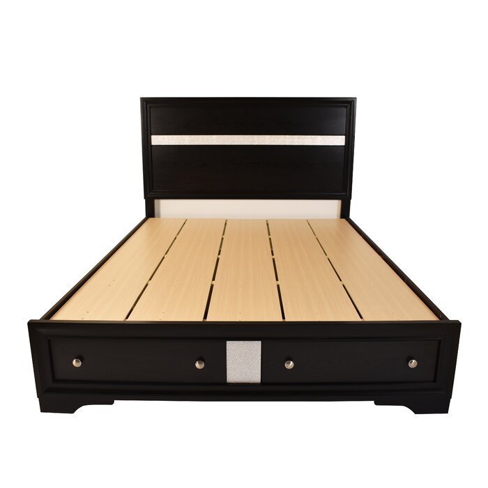 Matrix Black Queen Storage Bed - Ornate Home