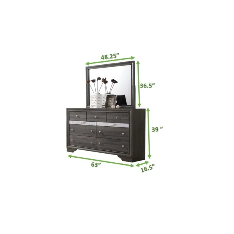 Matrix Gray Queen Stoage Bedroom Set / 5pc - Ornate Home