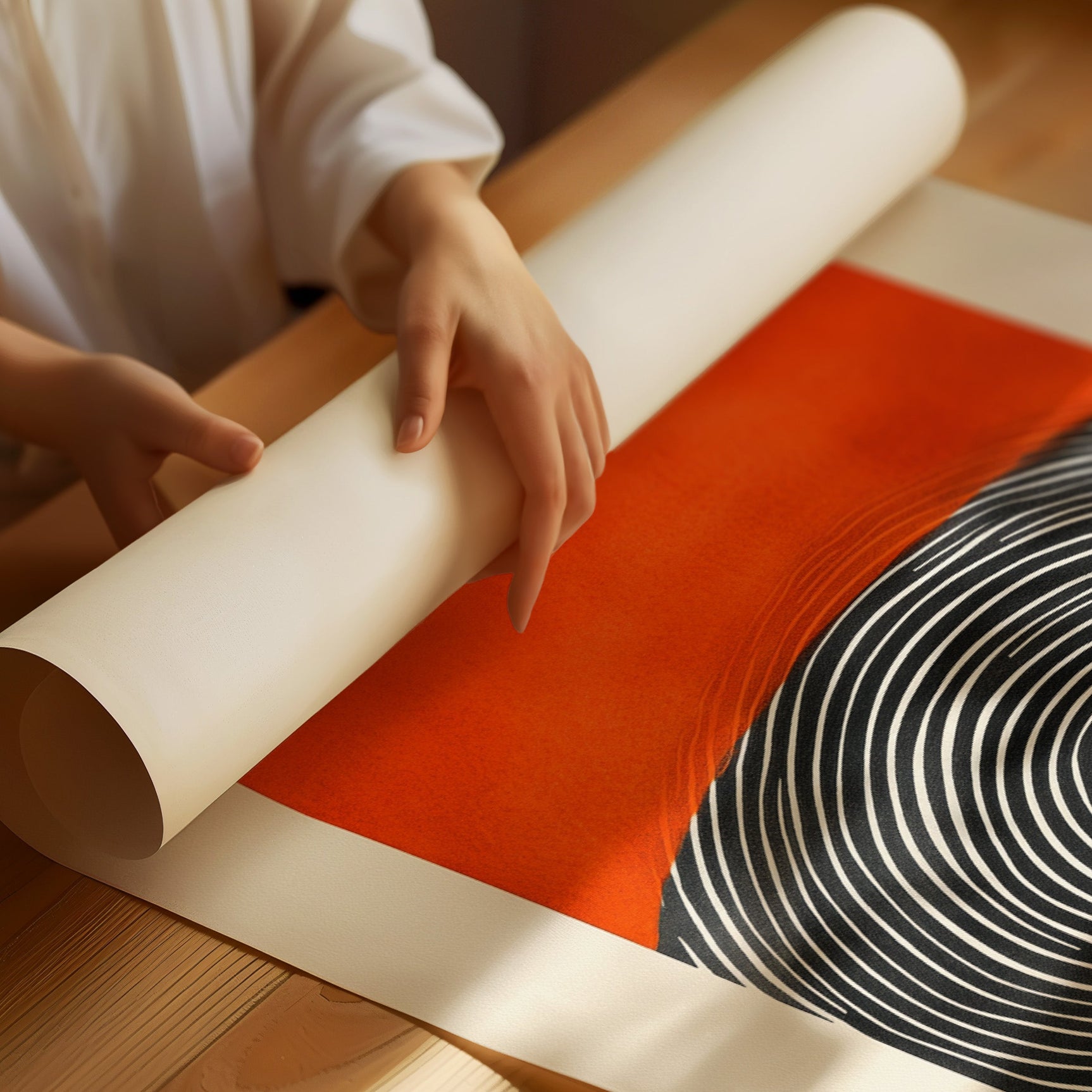 Vortex Sunset - Abstract Geometric Art Print