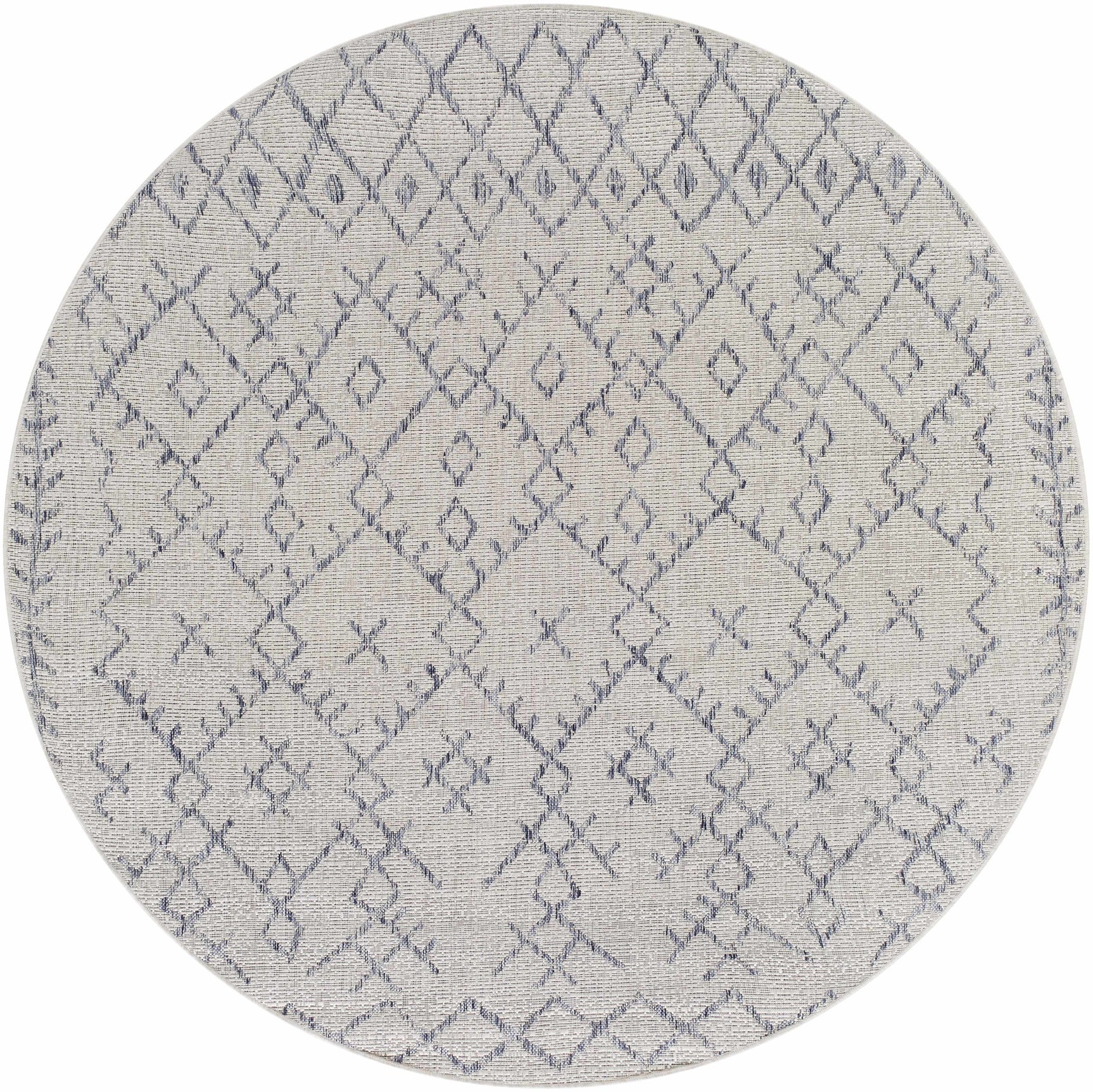 Maunawili Blue Detailed Gray Outdoor Rug - Clearance - Ornate Home