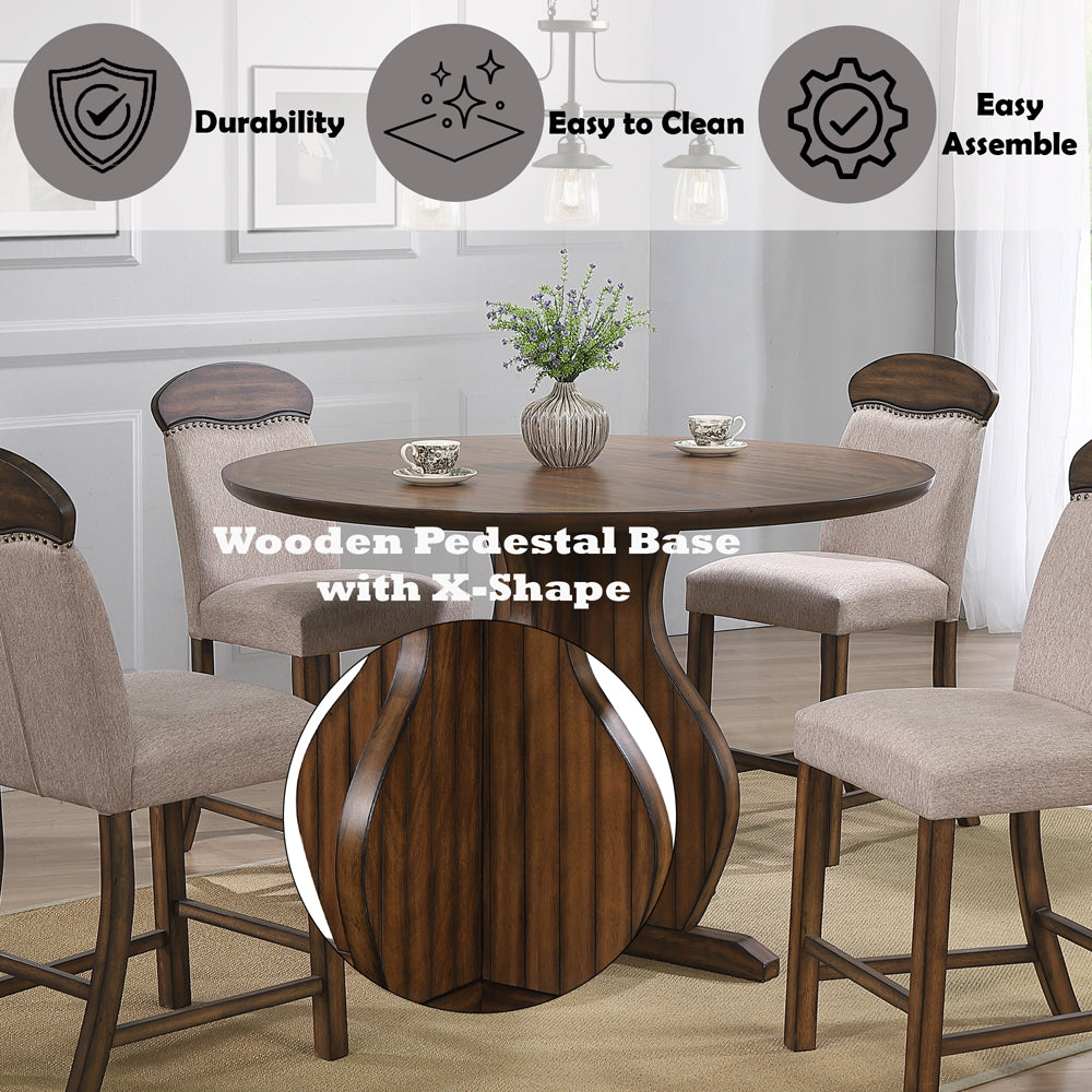 Maurice Oak Counter Height Table - Ornate Home