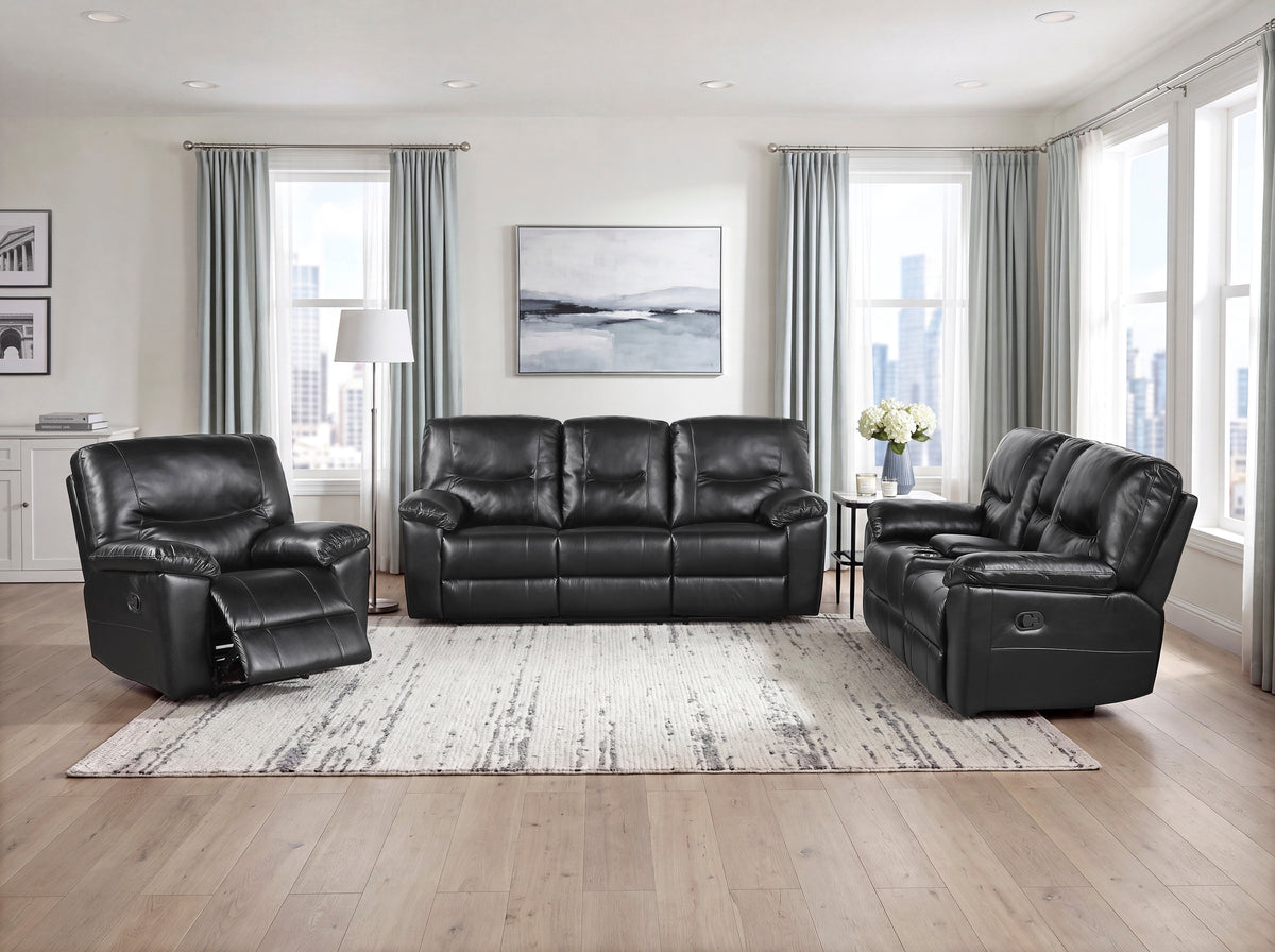 Maverick Black Reclining Chair - Ornate Home