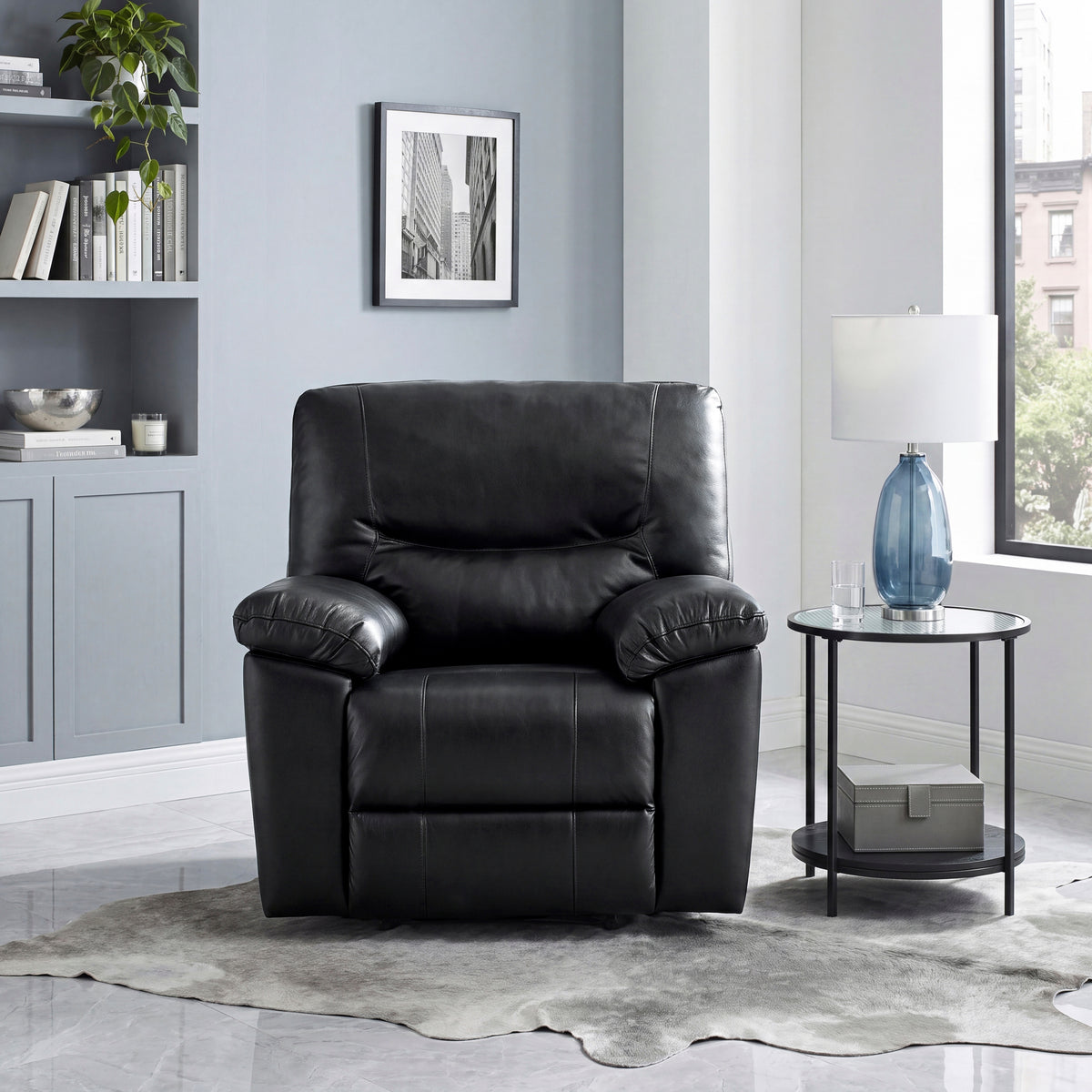 Maverick Black Reclining Chair - Ornate Home