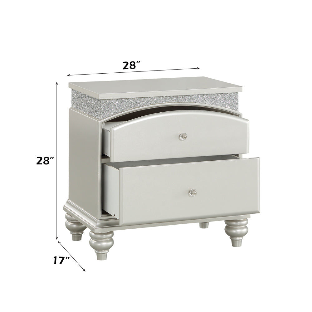 Maverick Platinum Nightstand - Ornate Home