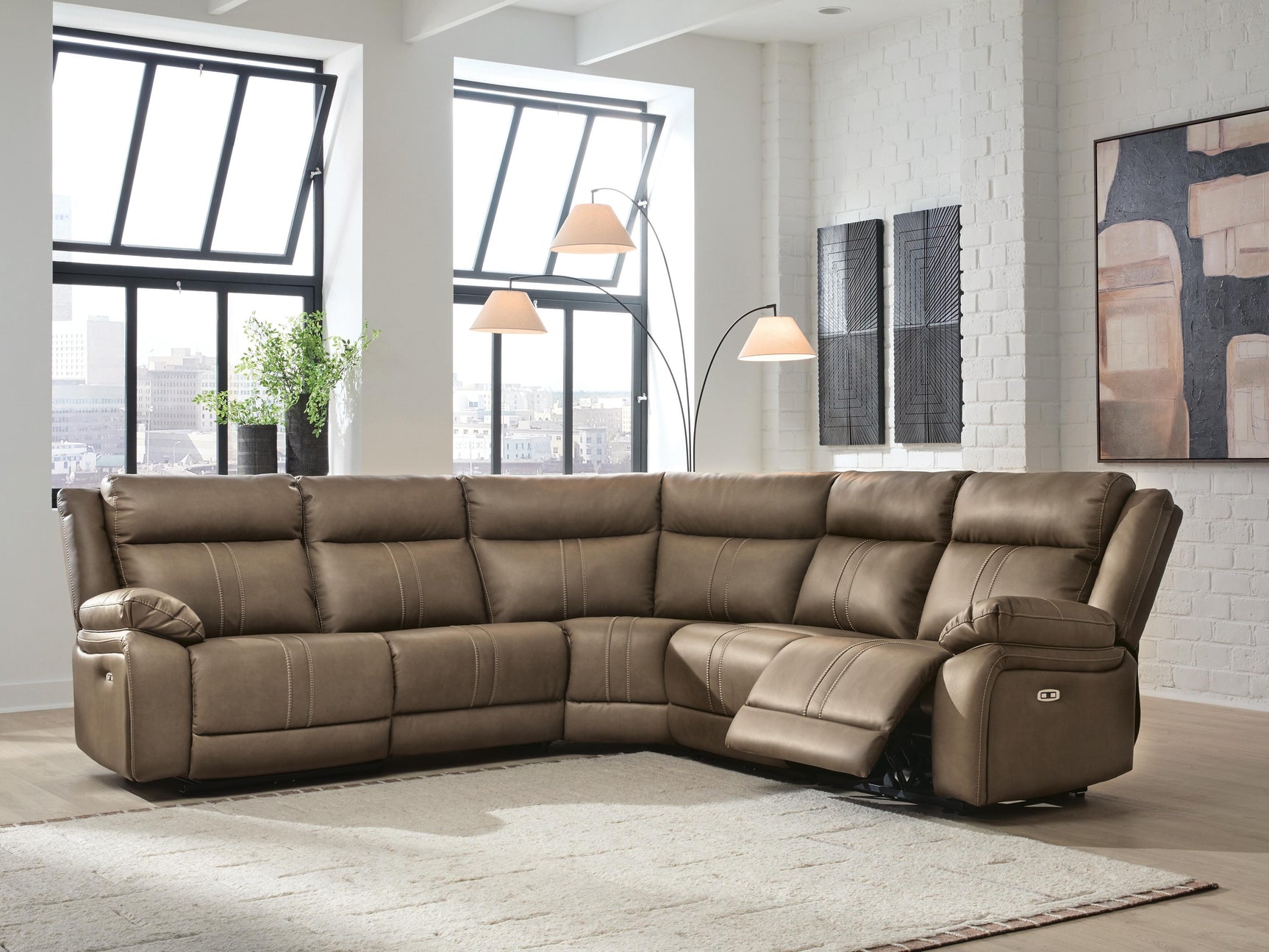 Max-Momentum Biscotti 5-Piece Power Reclining Sectional - Ornate Home