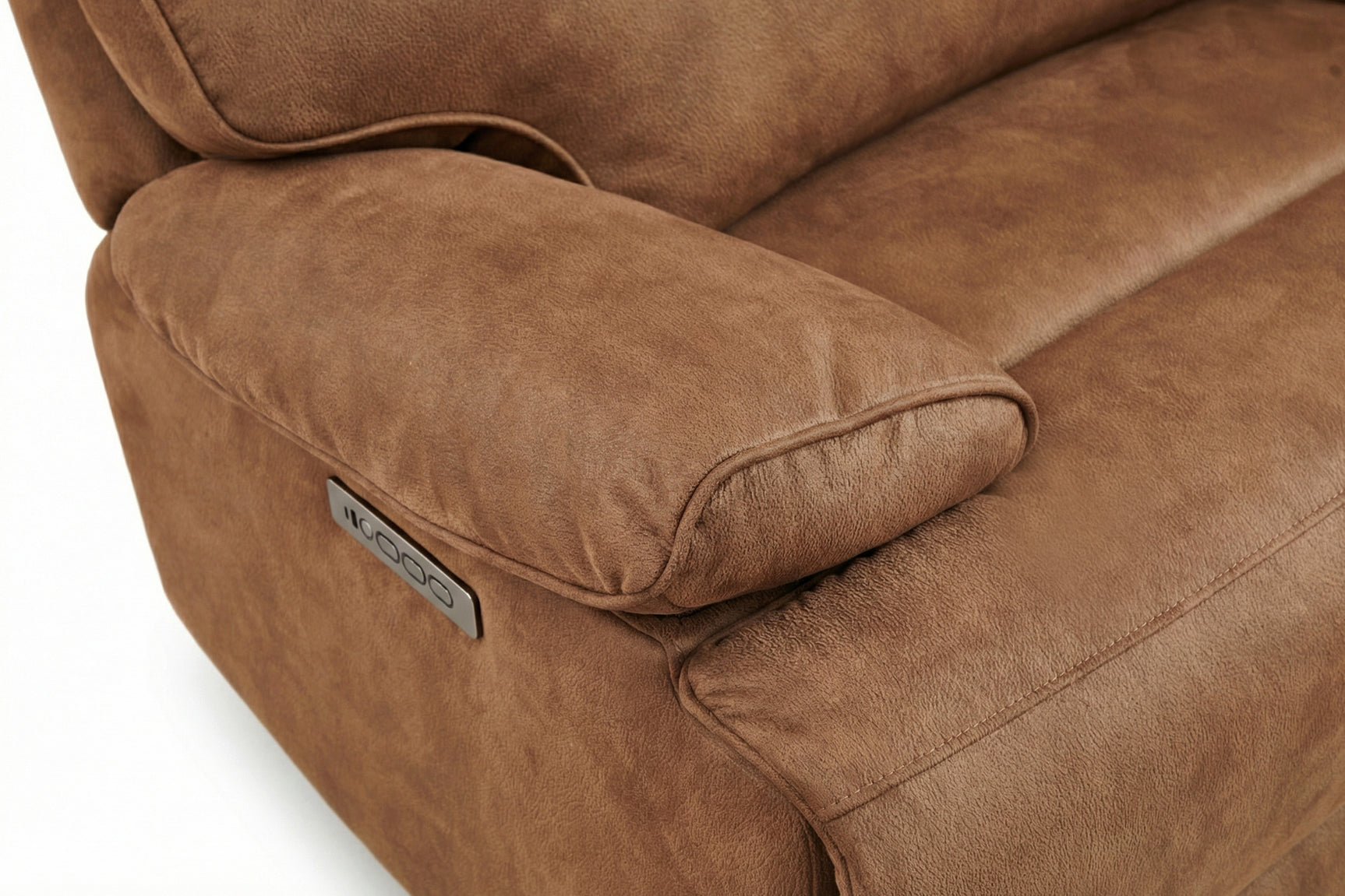 MaxView Media Mocha 6-Piece Power Reclining Sectional with Immersive Sound System - Ornate Home