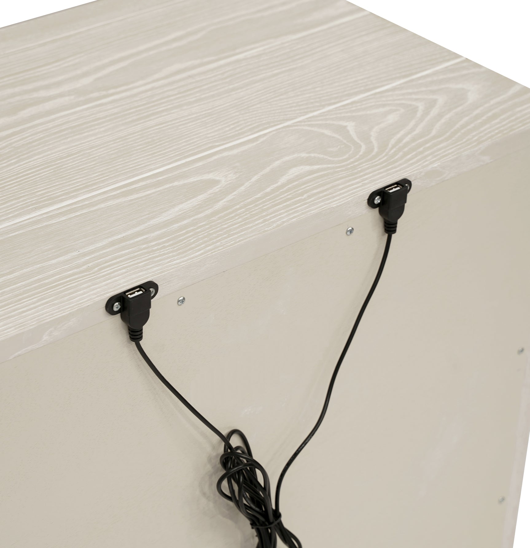 Maxime Three Drawer USB-Charging Nightstand in Ash - Ornate Home