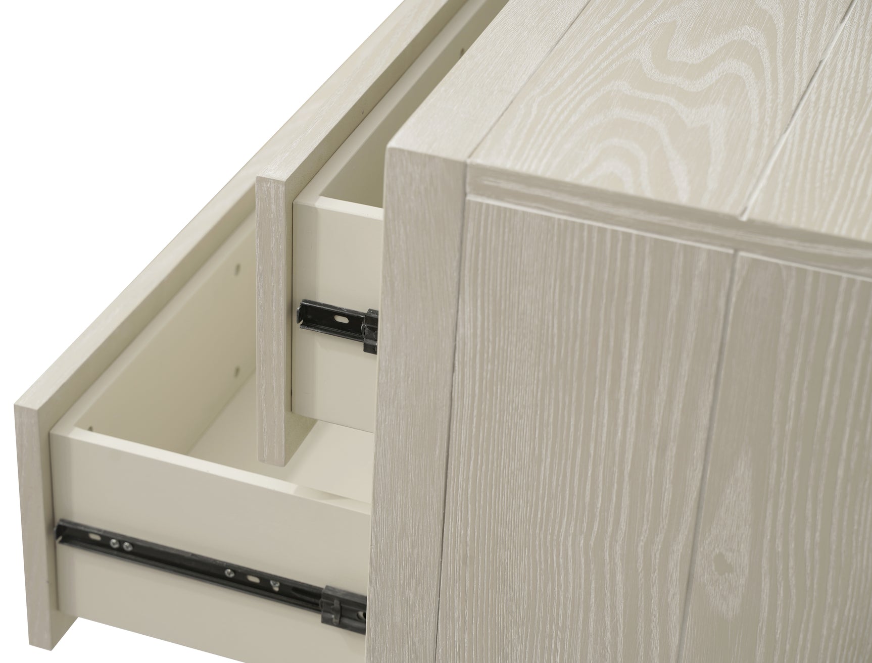 Maxime Three Drawer USB-Charging Nightstand in Ash - Ornate Home