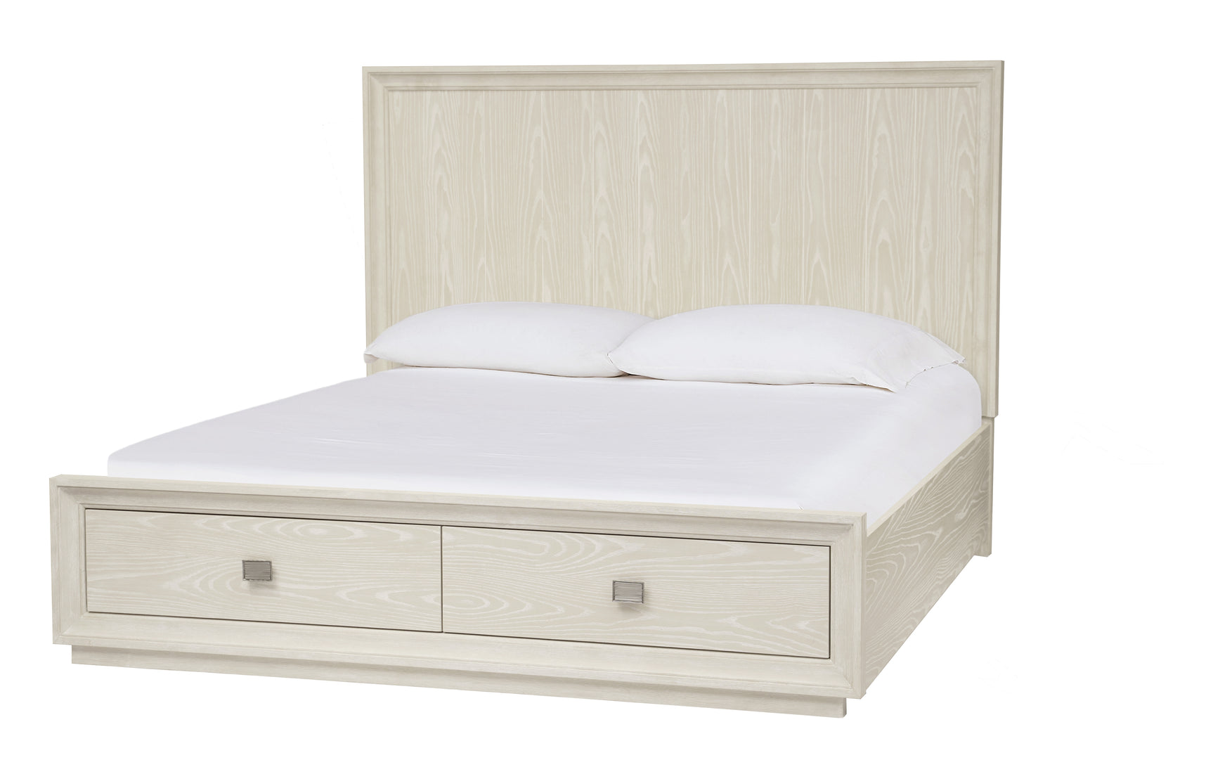 Maxime Two Drawer Footboard California King Storage Platform Bed In Ash - Ornate Home