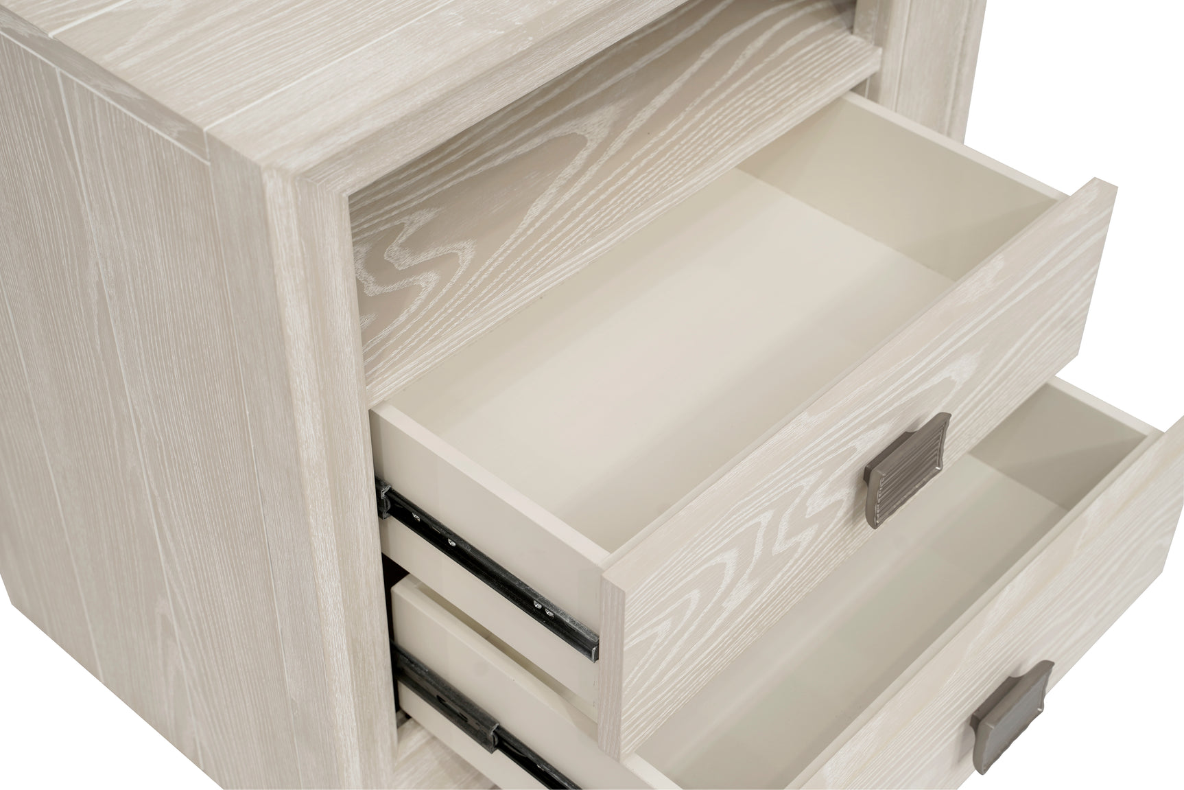 Maxime Two Drawer USB-Charging Nightstand in Ash - Ornate Home