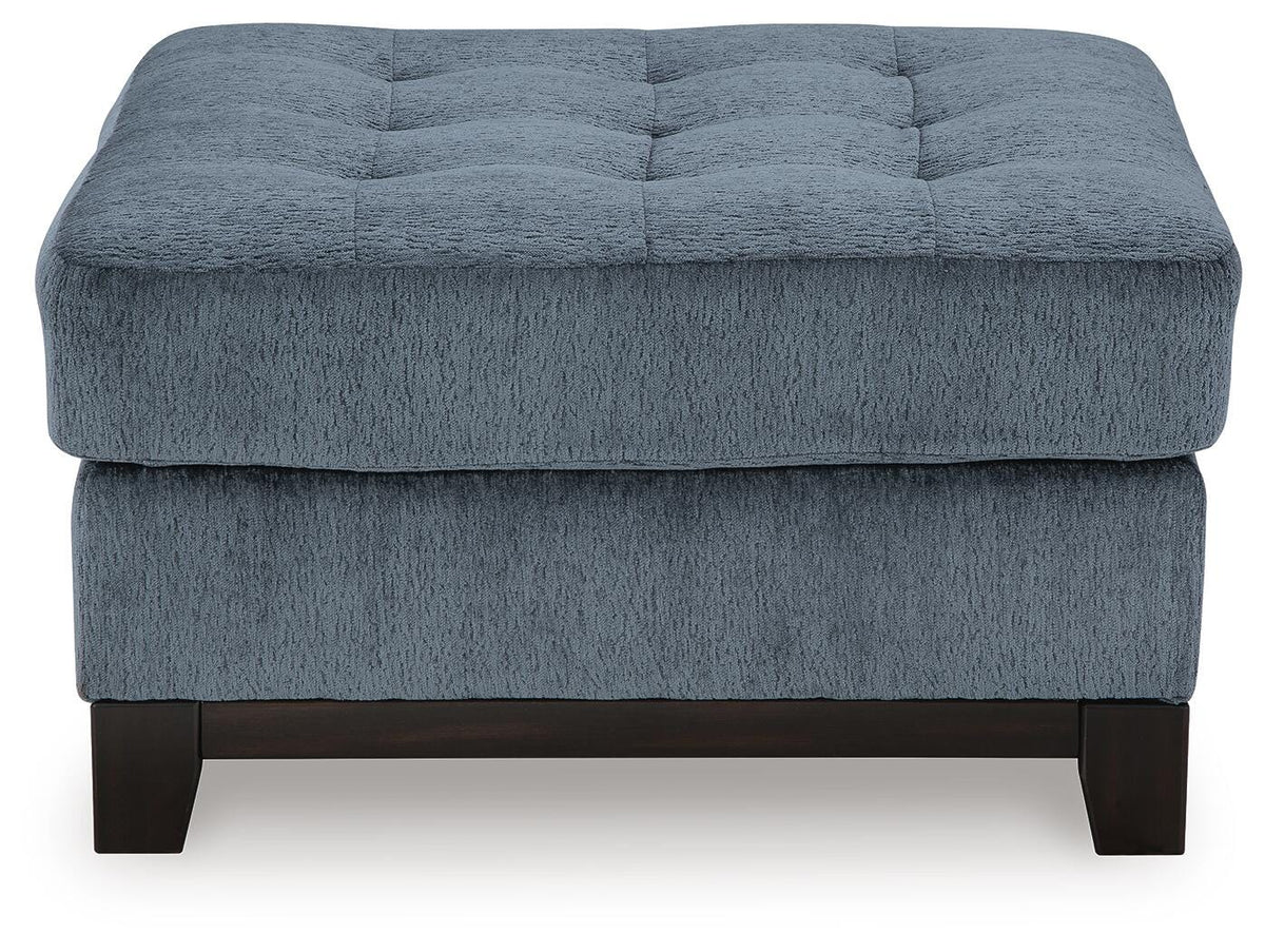 Maxon Place Navy 3-Piece Sectional and Ottoman - Ornate Home