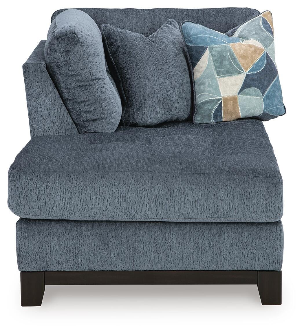 Maxon Place Navy 3-Piece Sectional and Ottoman - Ornate Home
