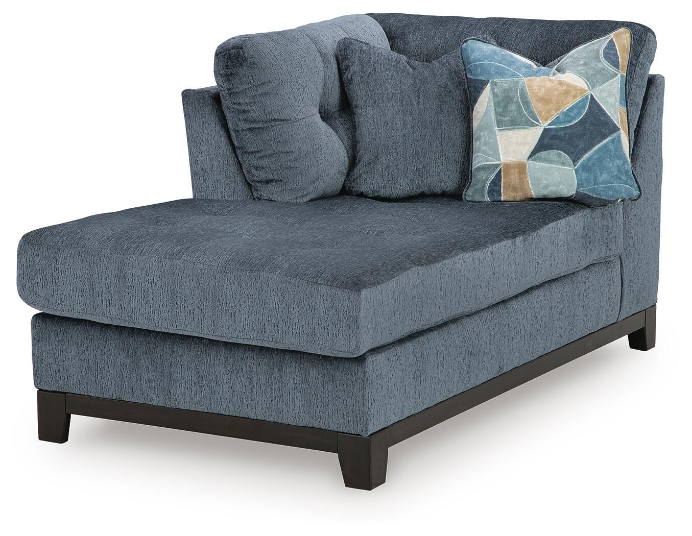 Maxon Place Navy 3-Piece Sectional and Ottoman - Ornate Home