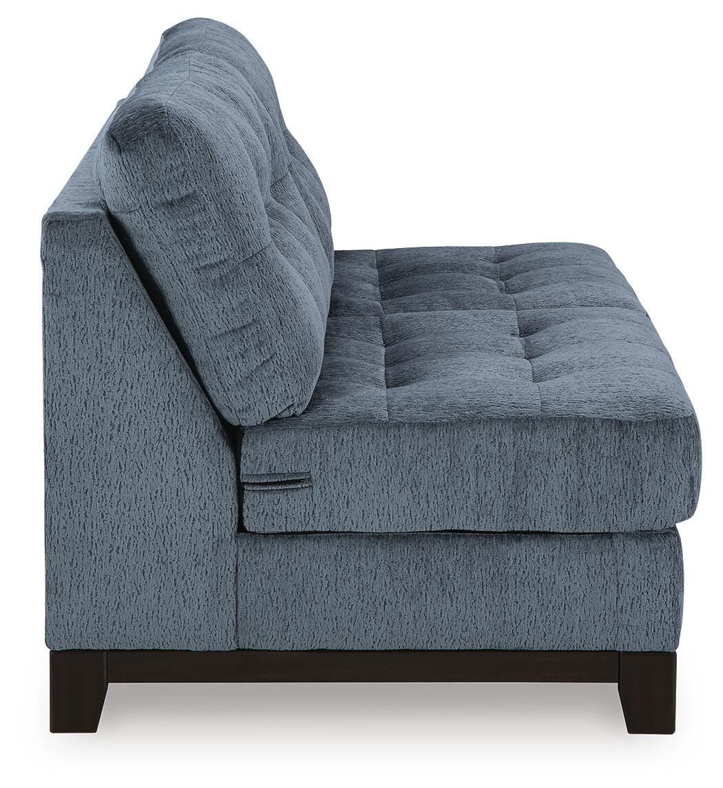 Maxon Place Navy 3-Piece Sectional and Ottoman - Ornate Home