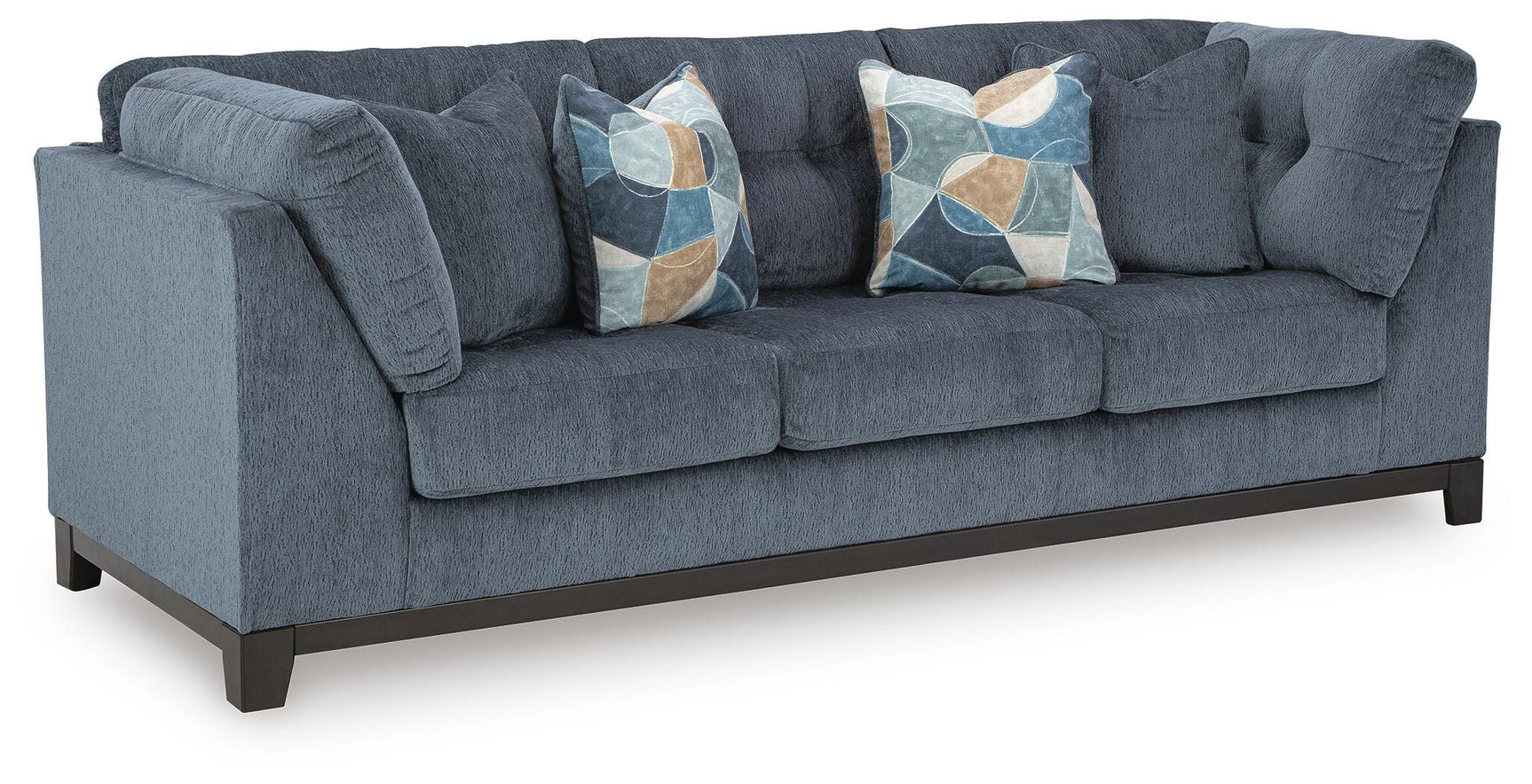 Maxon Place Navy 3-Piece Sectional and Ottoman - Ornate Home