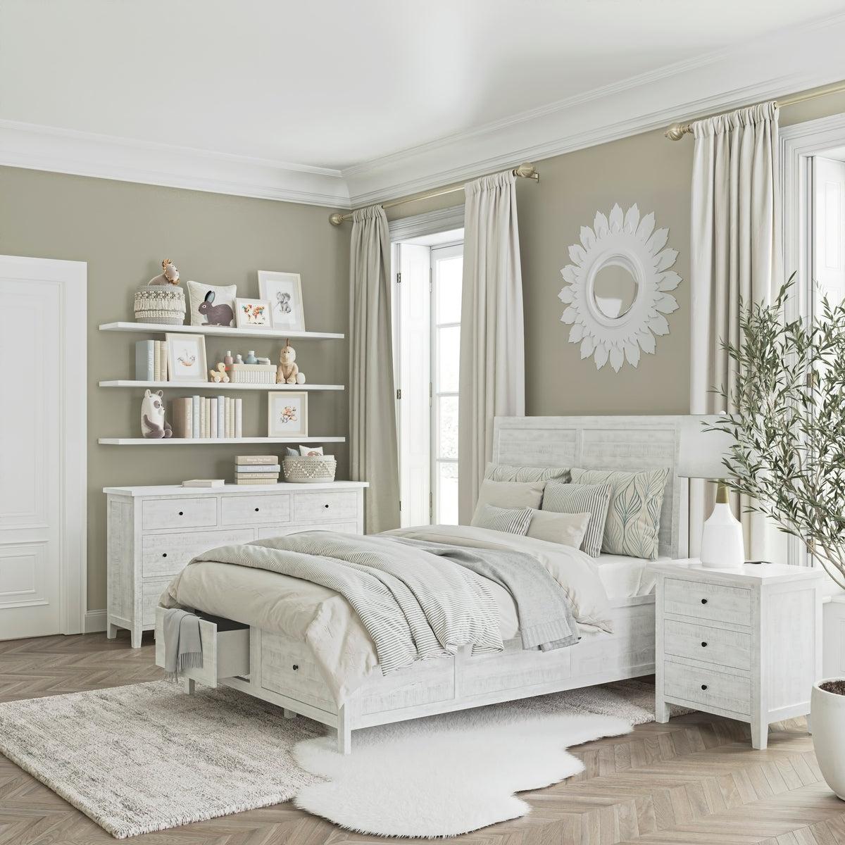 Maxton Ivory Full Storage Bed - Ornate Home