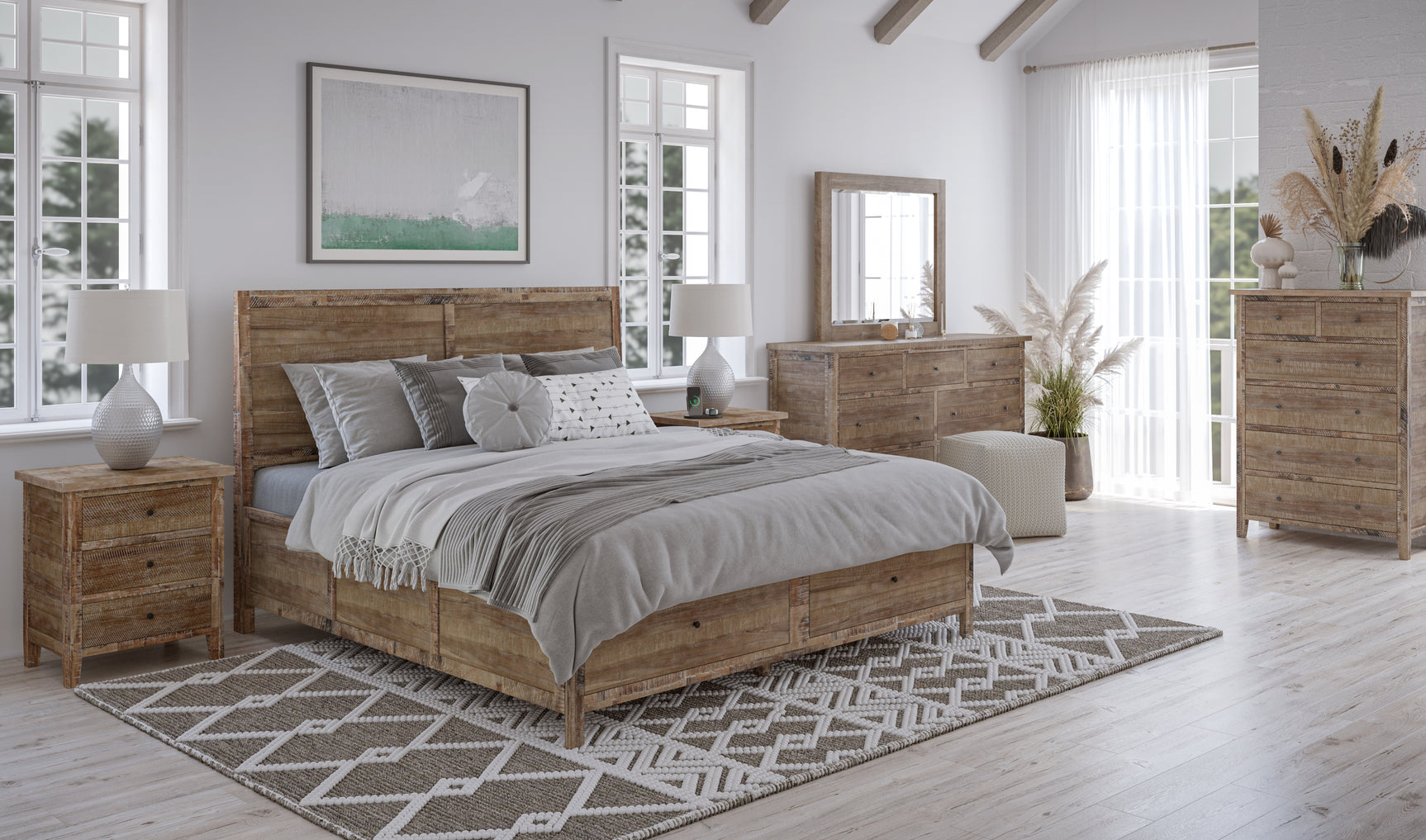 Maxton Wash Brown 6-Drawers Chest - Ornate Home