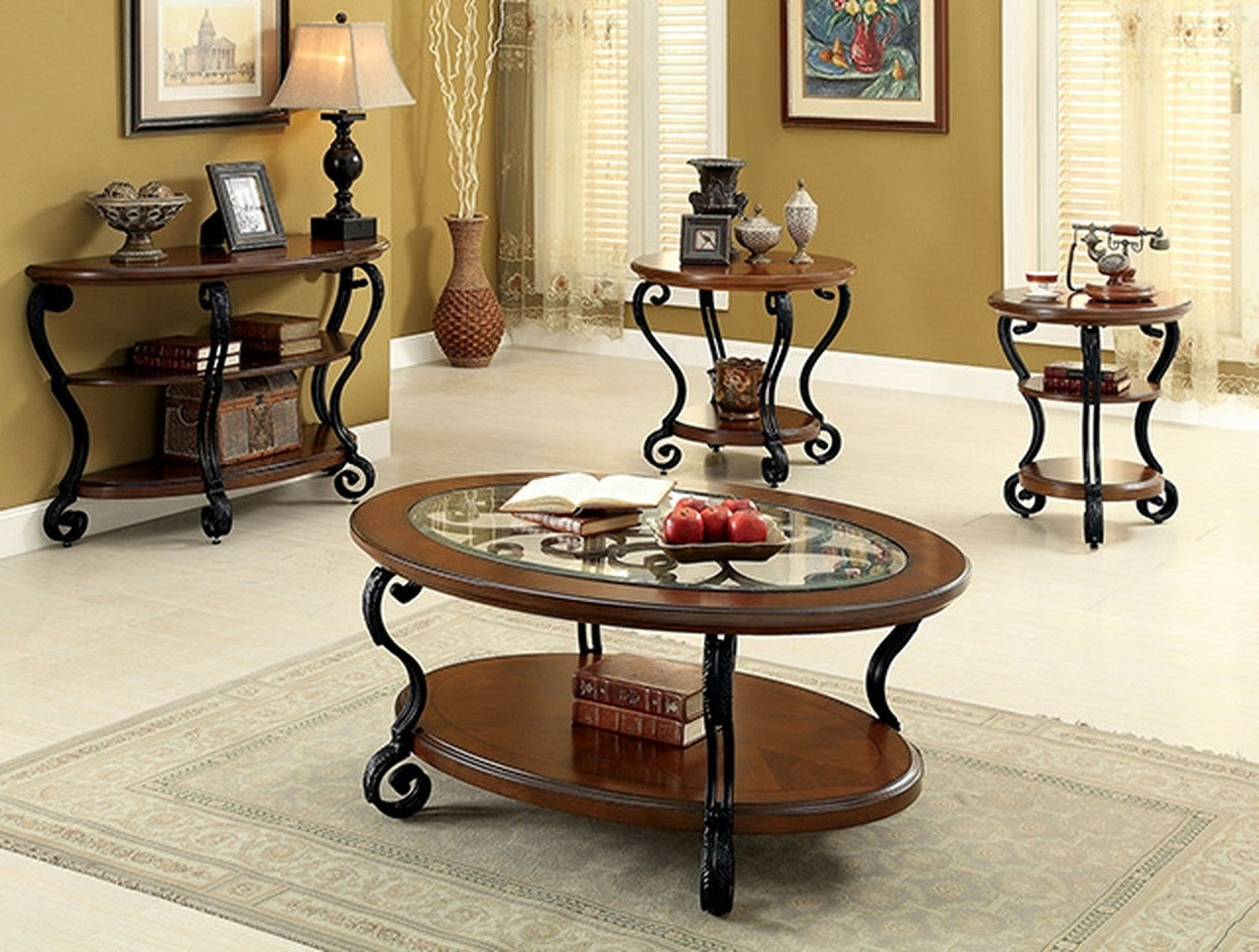 May Brown Cherry Side Table - Ornate Home