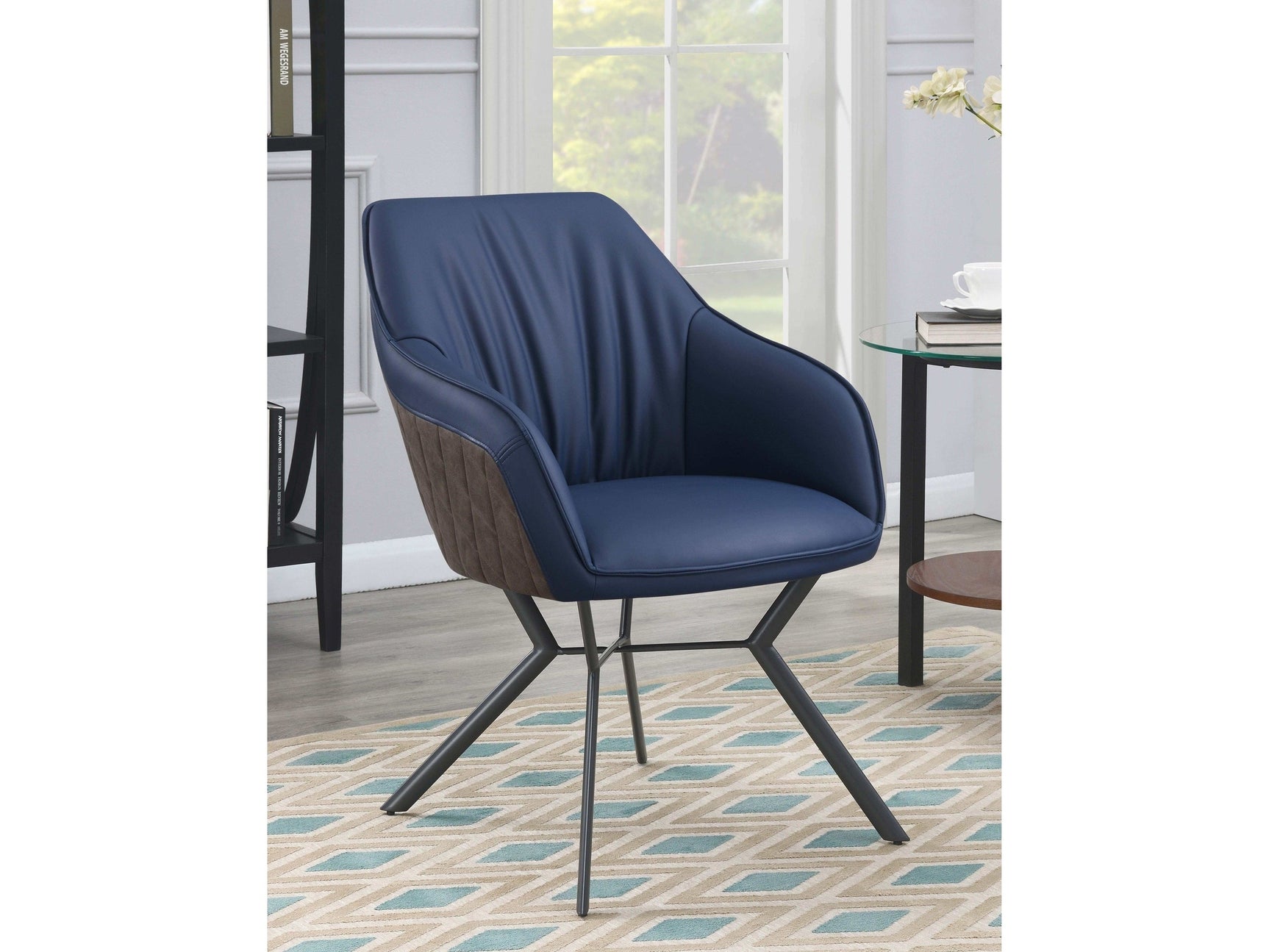 Mayer Blue & Brown Side Chair (Set of 2) - Ornate Home