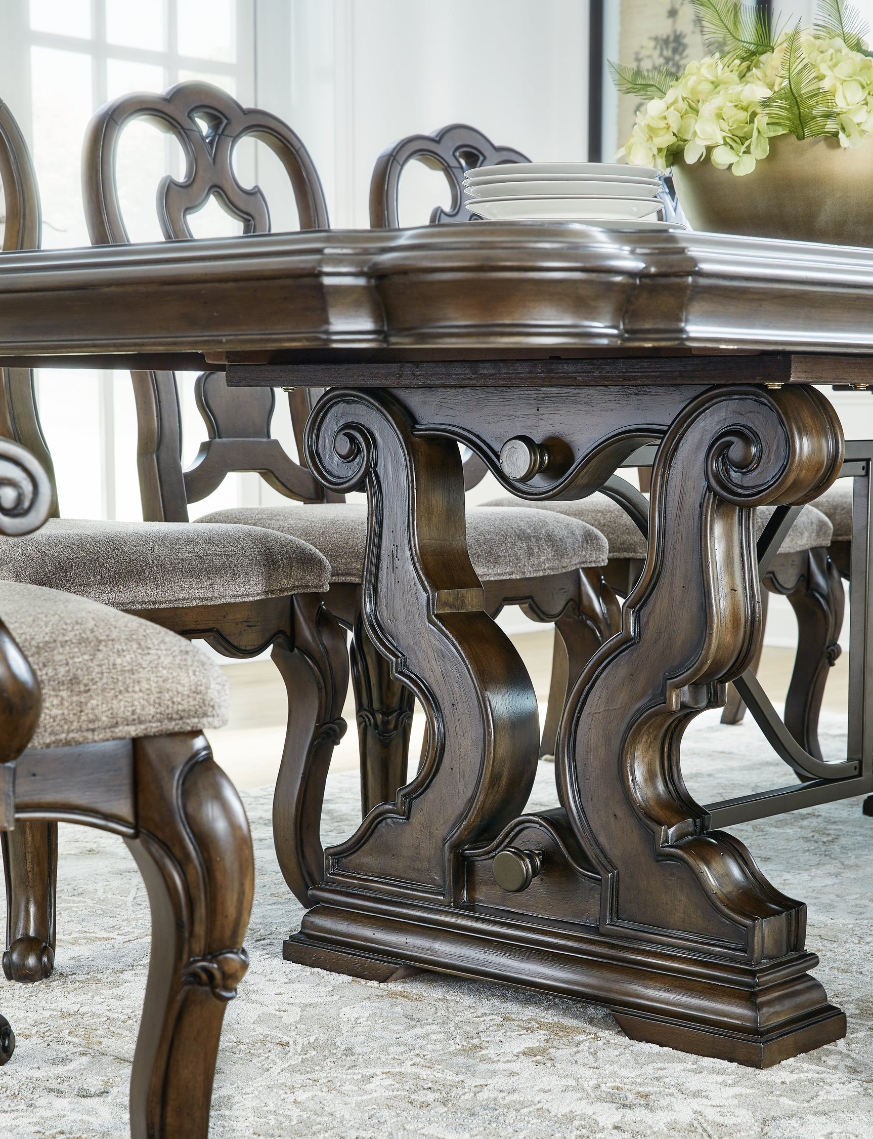 Maylee Dark Brown Dining Extension Table - Ornate Home