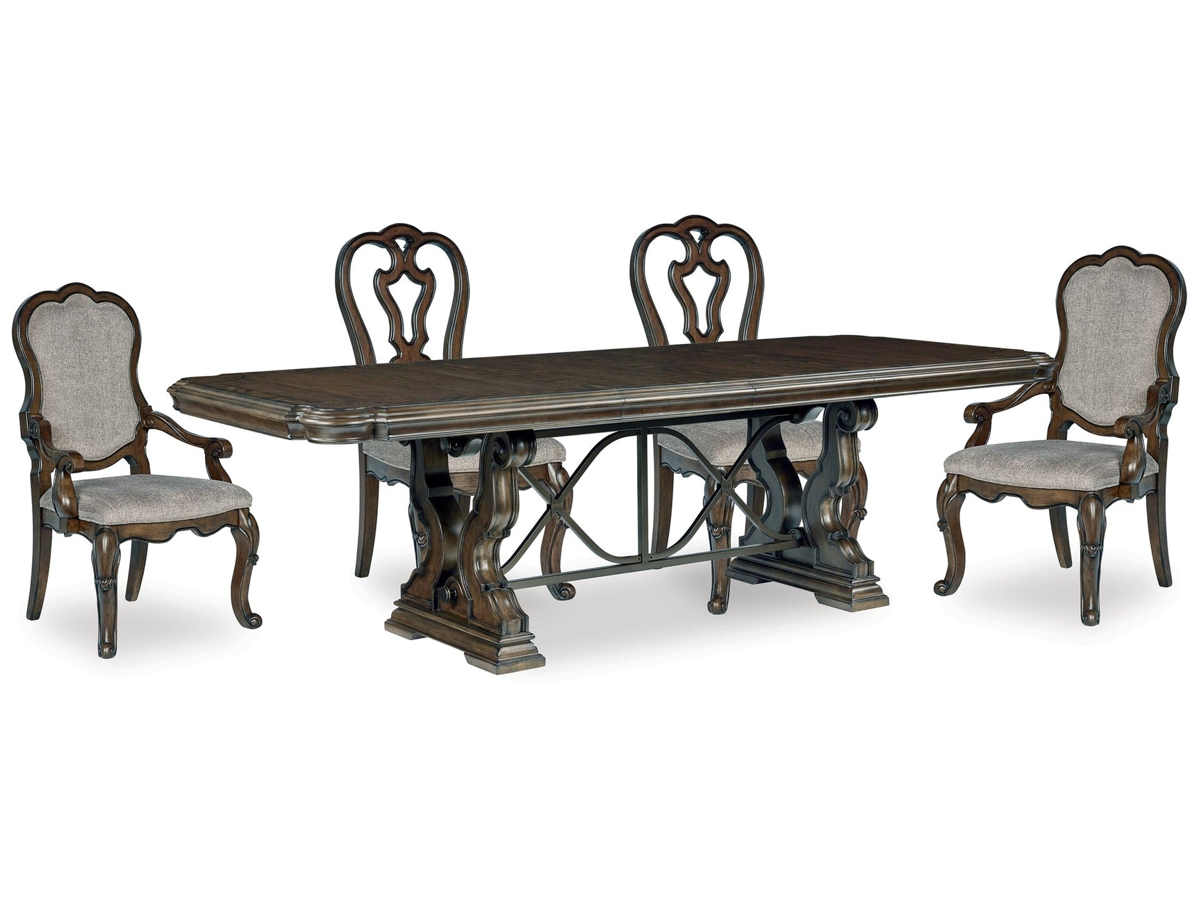 Maylee Dark Brown Dining Table w/4 Chairs - Ornate Home