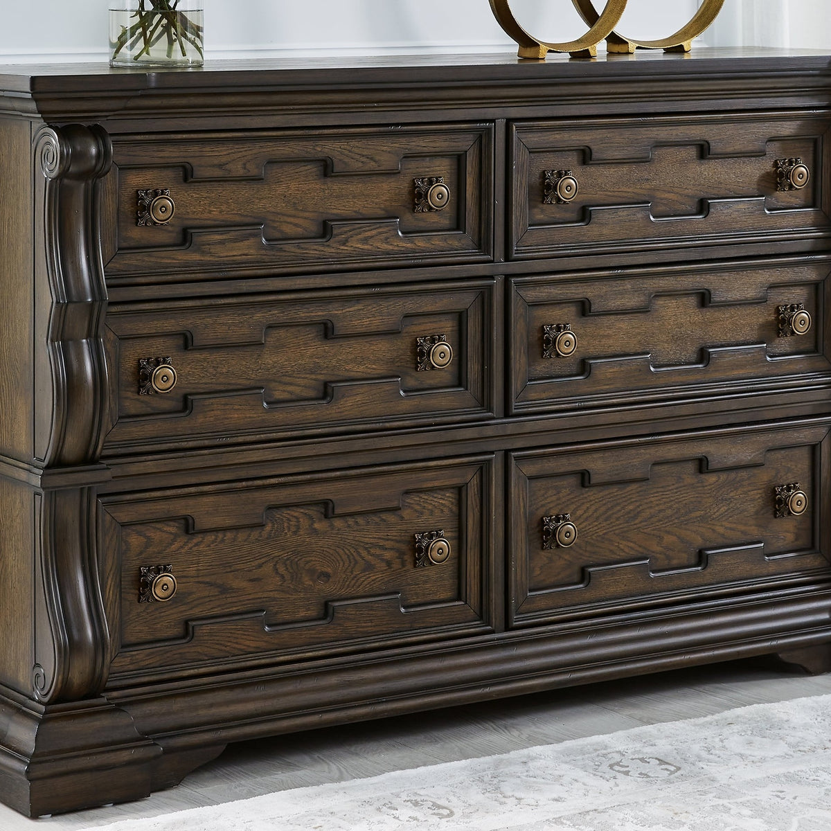 dark brown antique dresser Victoria Dresser Large Dark Brown with Scrolls