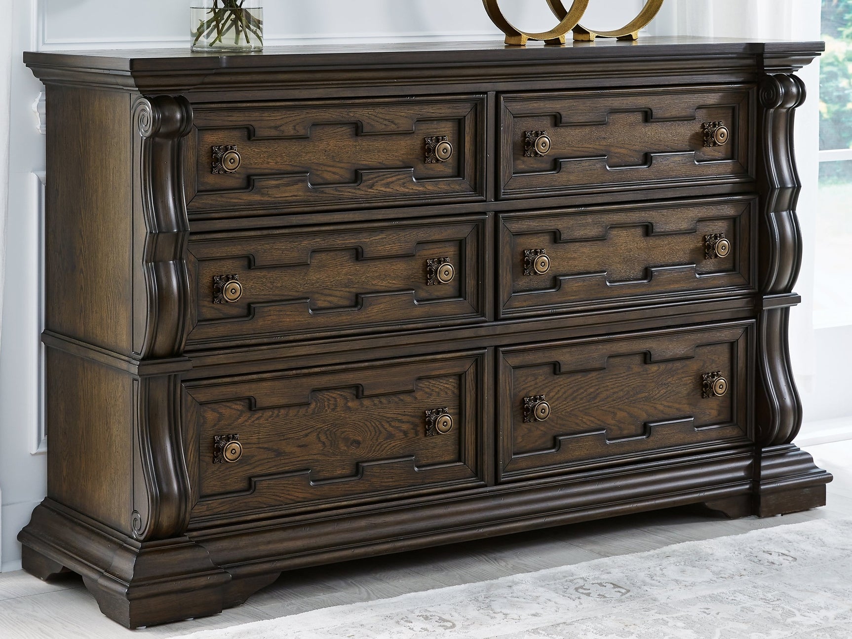 Maylee Dark Brown Dresser - Ornate Home