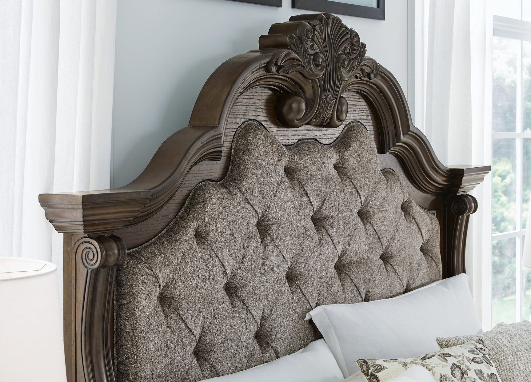 Maylee Dark Brown King Upholstered Bed (Online Special Price) - Ornate Home