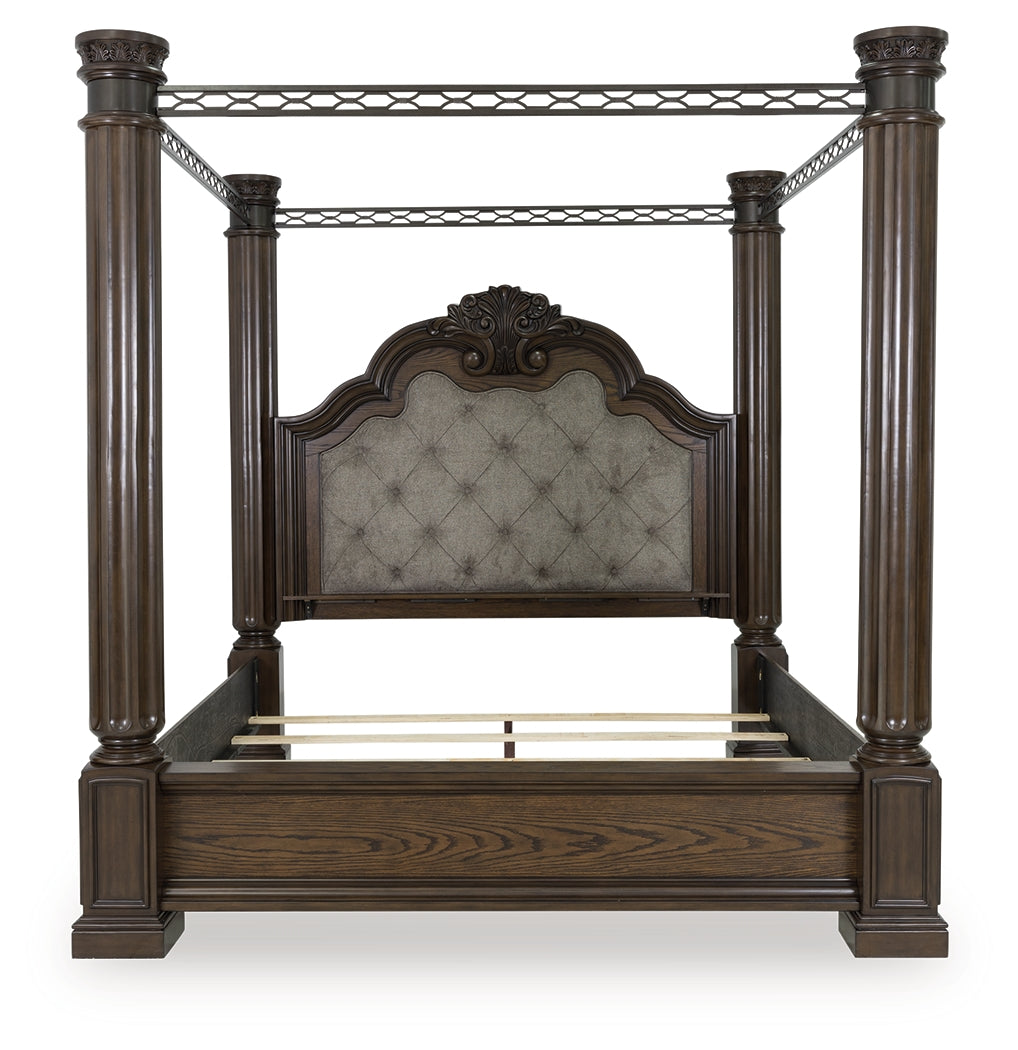 Maylee Dark Brown Queen Canopy Bed (Online Special Price) - Ornate Home