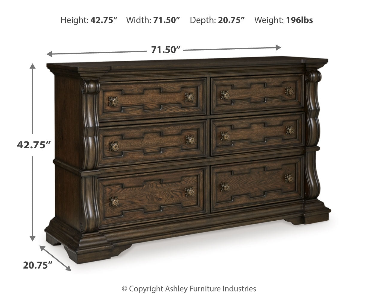 Maylee Dark Brown Queen Upholstered Panel Bed, Dresser and 2 Nightstands (Online Special Price) - Ornate Home