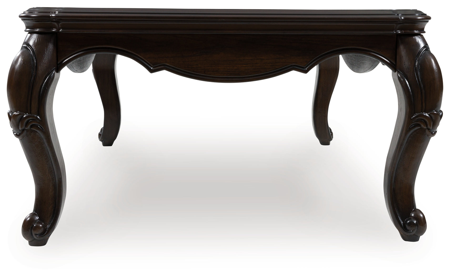 Maylee Dark Brown Rectangular Cocktail Table Cabriole Legs - Ornate Home