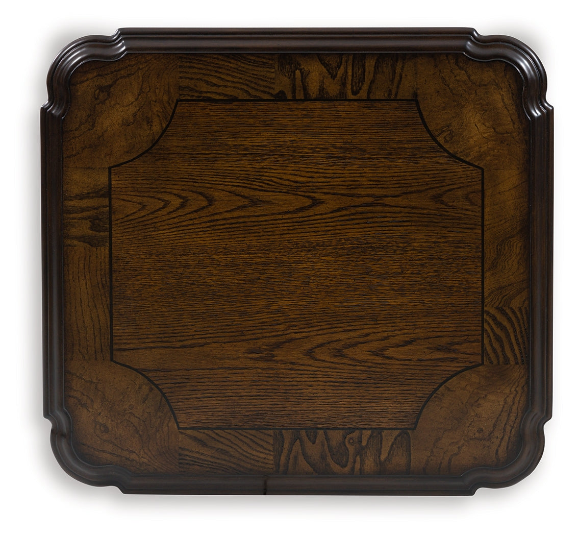 Maylee Dark Brown Rectangular End Table - Ornate Home