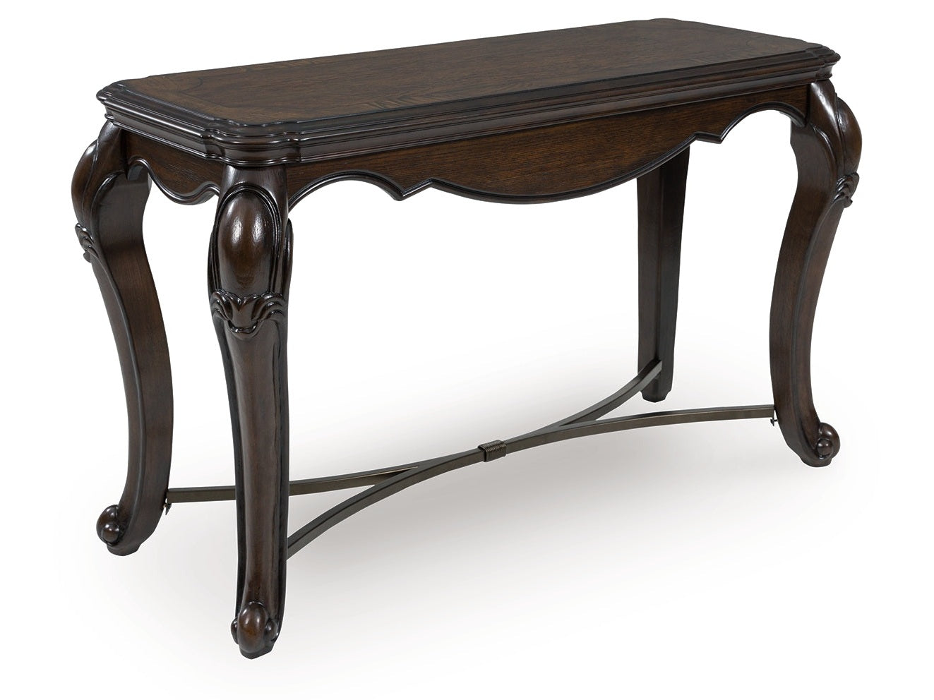 Maylee Dark Brown Sofa Table Cabriole Legs - Ornate Home