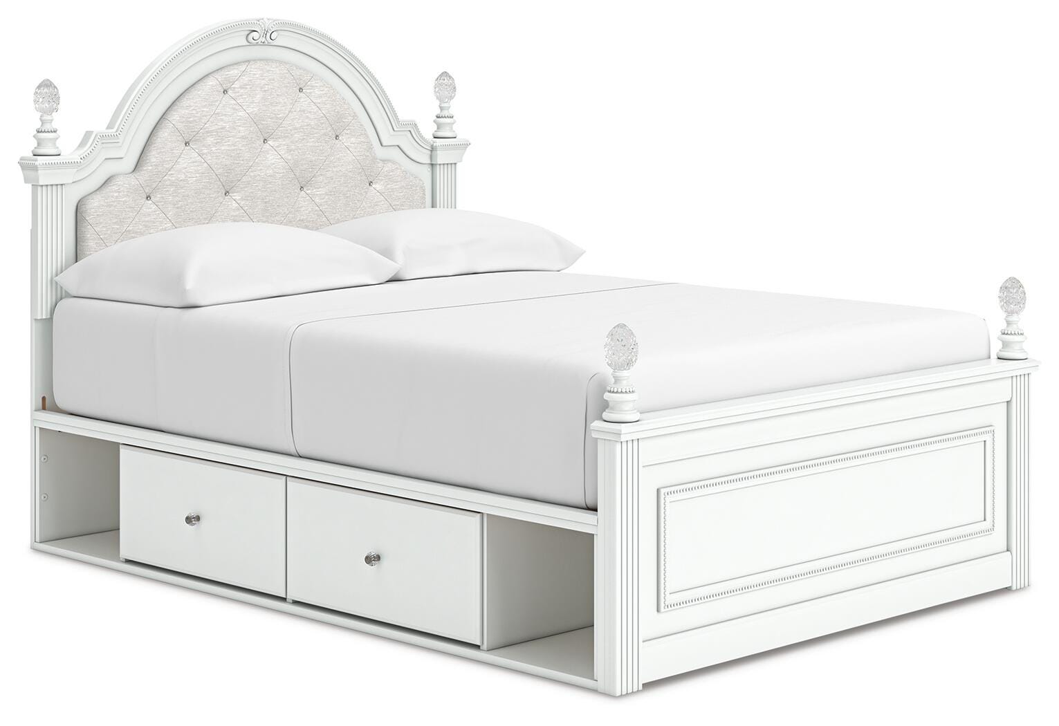 Maylilly White Full Upholstered Panel Storage Bed (Online Special Price) - Ornate Home