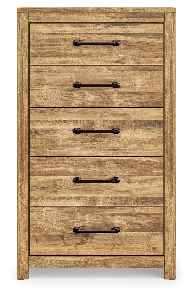 Maystonna Brown Five Drawer Chest (Online Special Price) - Ornate Home