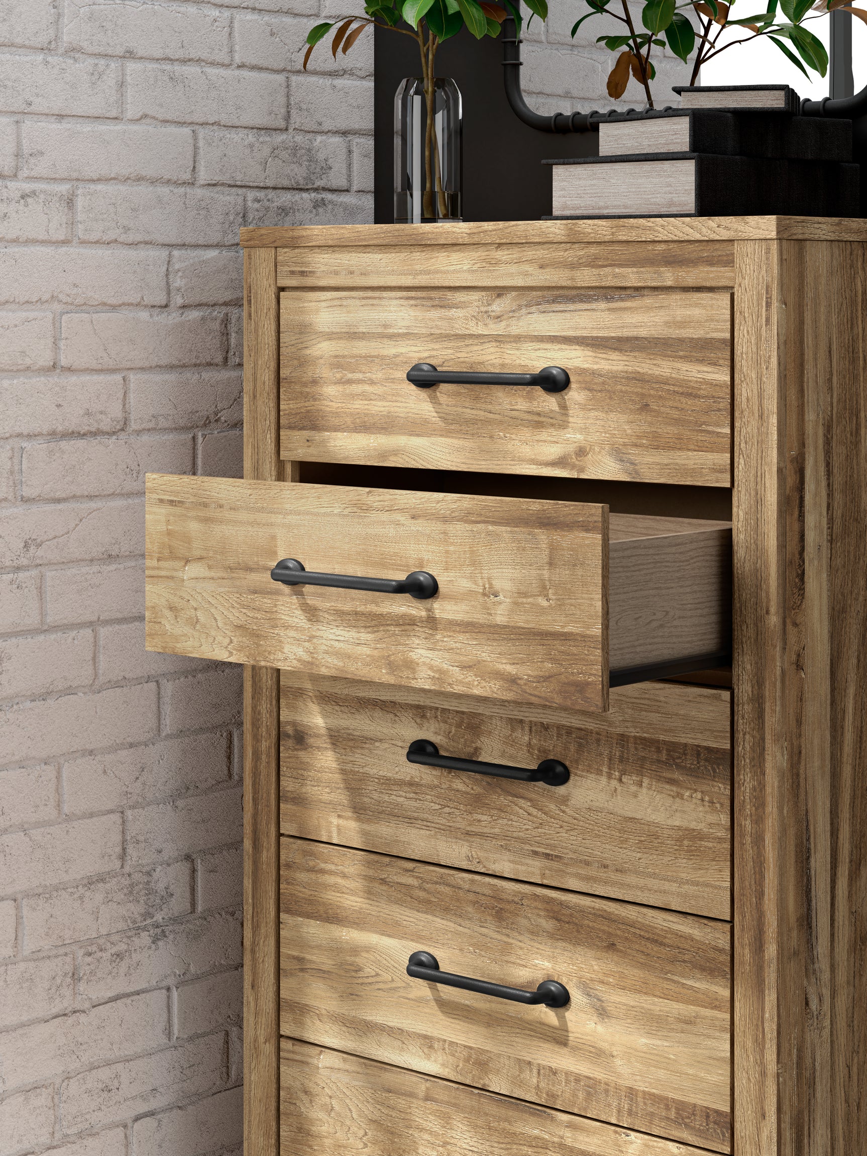 Maystonna Brown Five Drawer Chest - Ornate Home